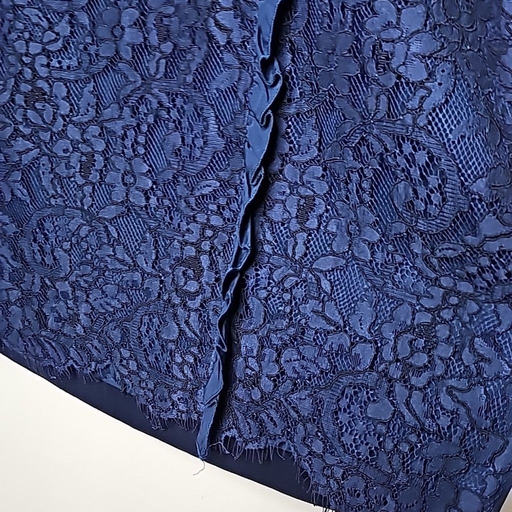 The Unbranded Brand NWOT Eloquii blue floral lace A-line skirt ruffles sz 22 Size 22" - 2 Thumbnail