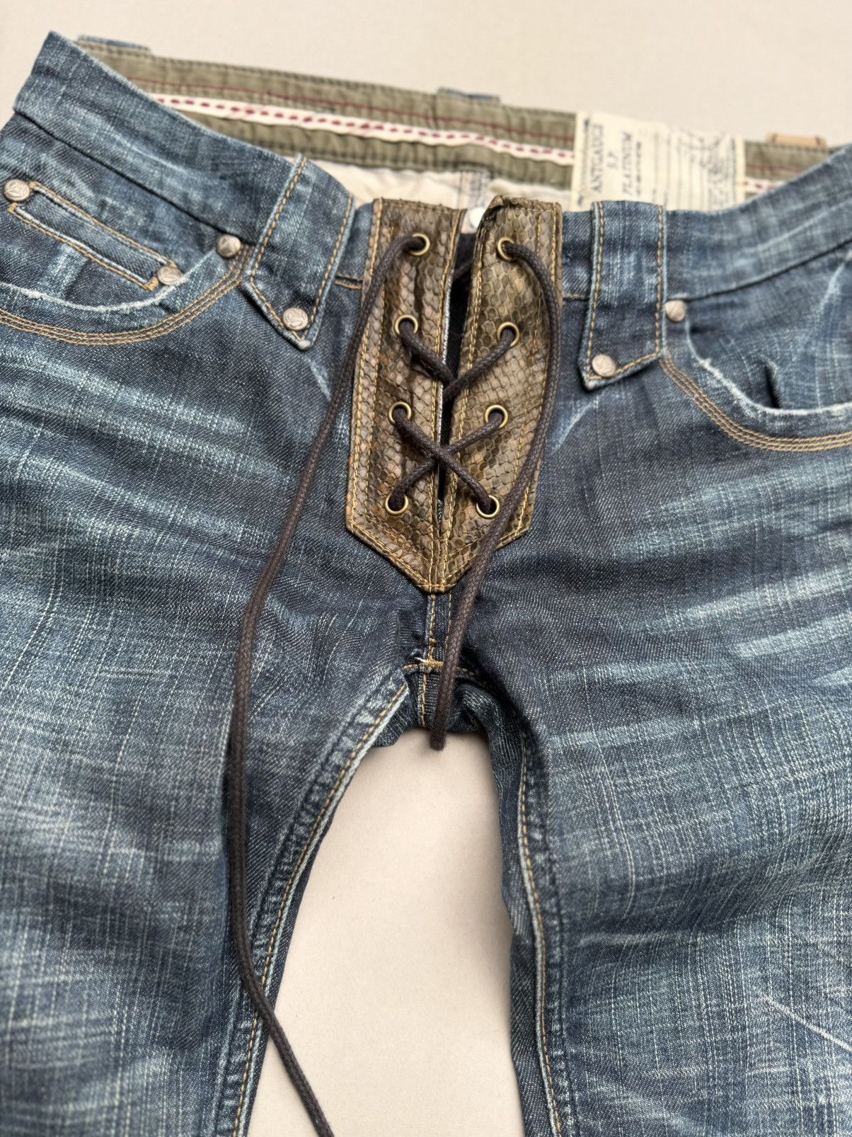 Japanese Brand Auntgage lace up flare jeans Size US 26 / EU 42 - 3 Thumbnail