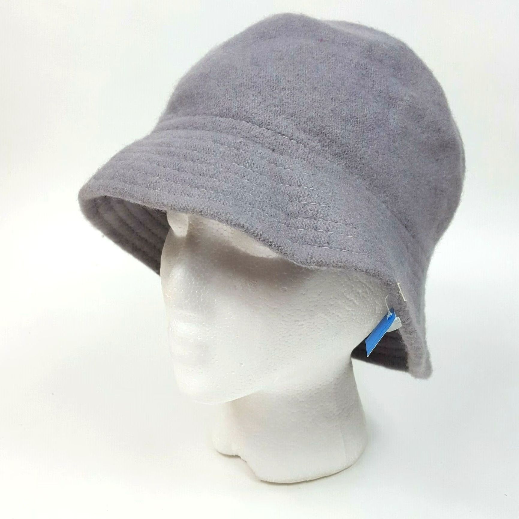 FELT VINTAGE HaT Wool Gray Bucket Hat Women's M Felt Crusher Winter 80s Retro Snow Cap Size ONE SIZE - 2 Thumbnail