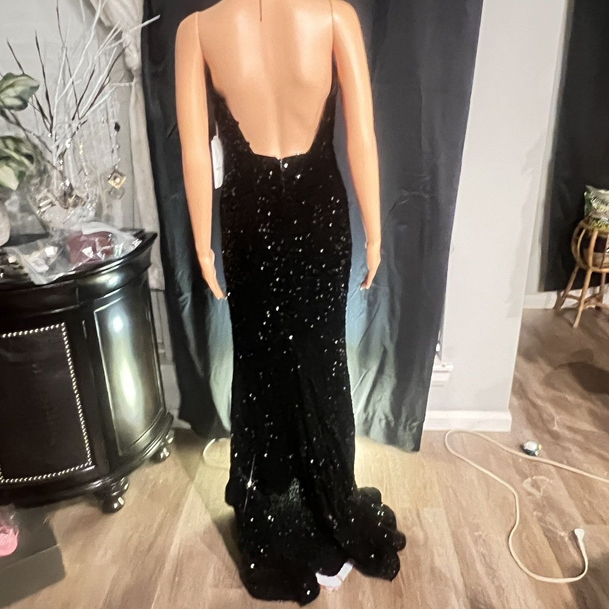Other Witness Of Love Strapless Black Sequin Mermaid Prom Gown Size S / US 4 / IT 40 - 6 Thumbnail