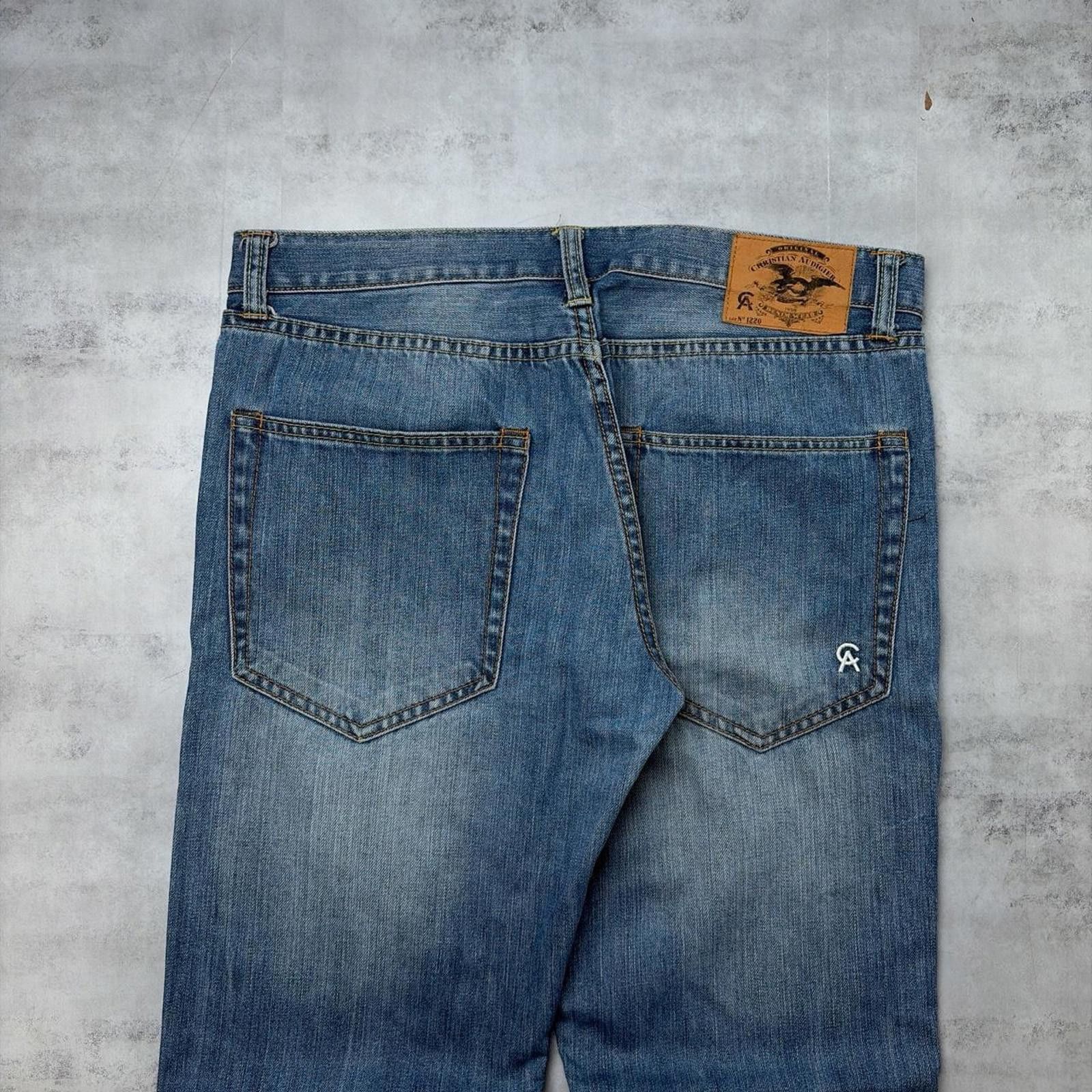 Ed Hardy Y2K Blue Christian Audigier Grunge Baggy Skater Denim Jeans Size US 34 / EU 50 - 3 Thumbnail