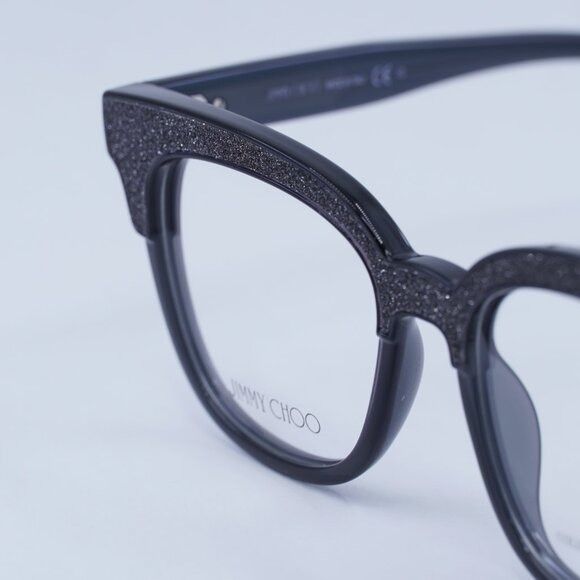 Jimmy Choo Jimmy Choo JC176 018R 00 Eyeglasses Dark Gray Glittergy 49mm Size ONE SIZE - 10 Thumbnail