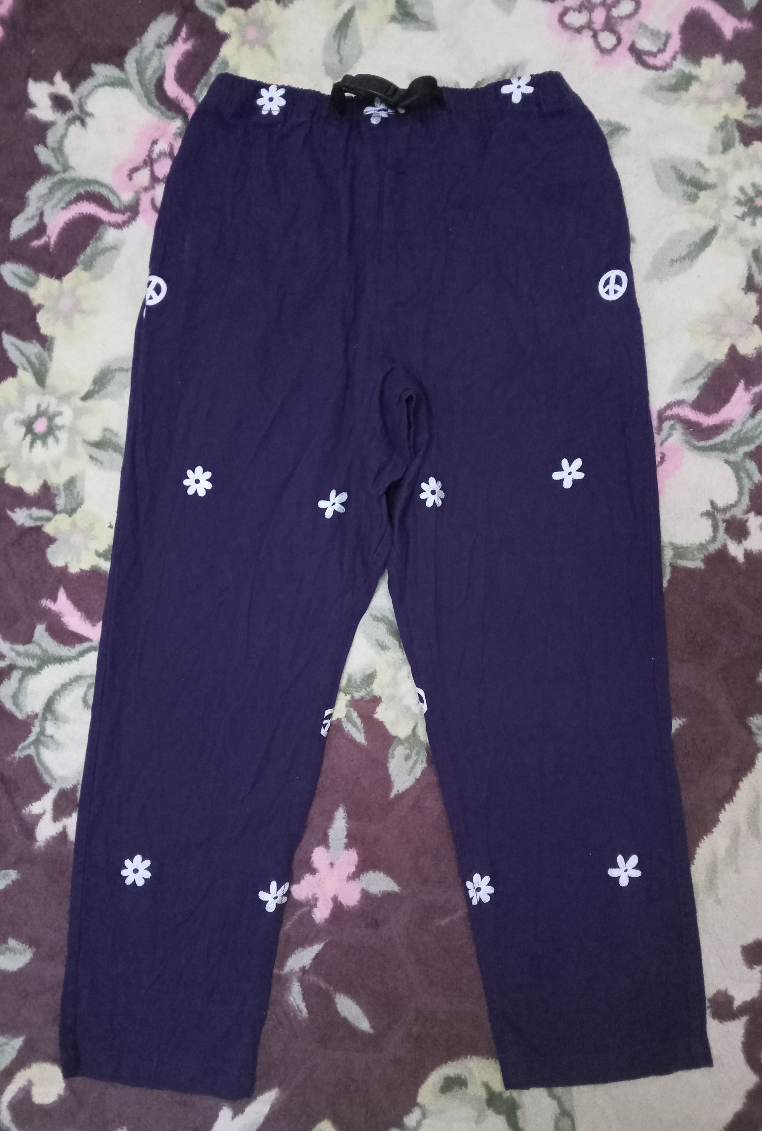 Xlarge XLarge Peace And Flowers Motive Pants Size US 34 / EU 50 - 1 Thumbnail