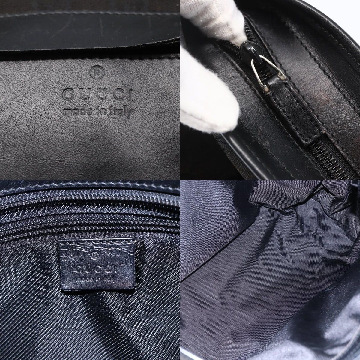 Gucci GUCCI GG Canvas Tote Bag Black Silver Size ONE SIZE - 11 Thumbnail