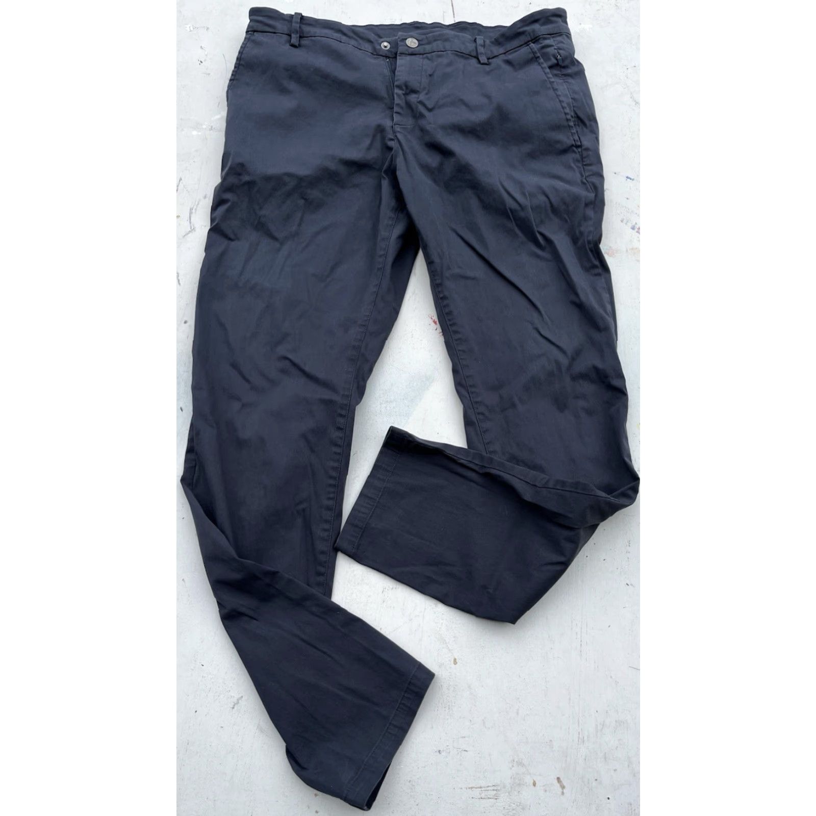 Vintage Birddogs Pants Black Solid 36x32 City Casual Mens Chino Cotton Blend with Stretch, Logo, Zipper, Breathable, Lightweight, Easy Care, Regular Fit Size US 36 / EU 52 - 5 Thumbnail