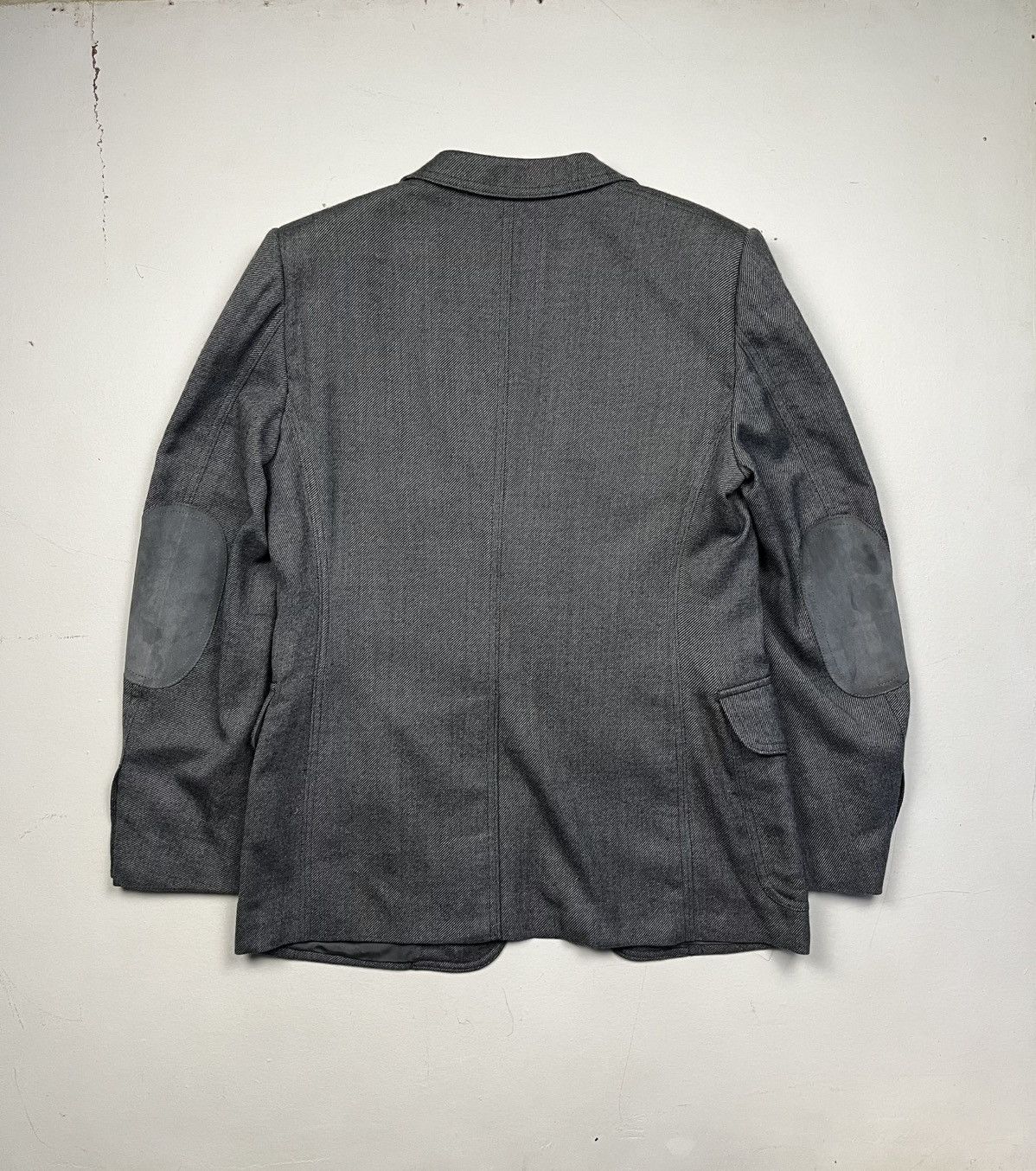 Tom Ford Tom Ford Gray Tailored Jacket with Leather Suede Detailing Size 52R - 24 Thumbnail