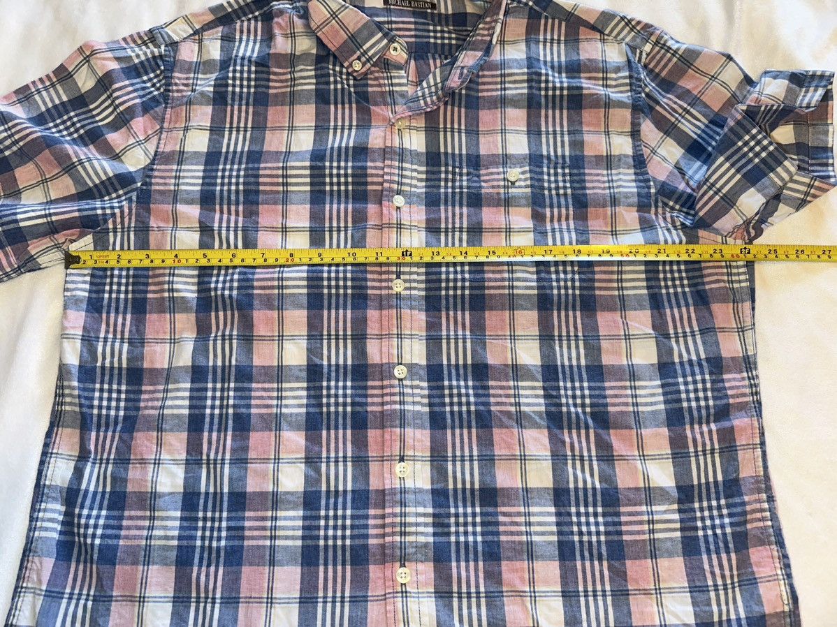 Michael Bastian Michael Bastian Button Mens Blue Pink Plaid S/S- Size XL Size US XL / EU 56 / 4 - 3 Thumbnail