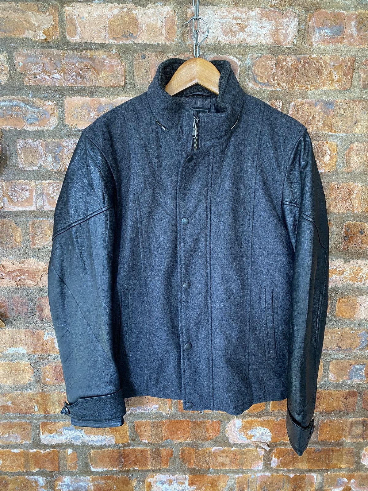 Tete Homme 🔥2000s Tete Homme Leather sleeve varsity wool jacket Size US L / EU 52-54 / 3 - 2 Thumbnail