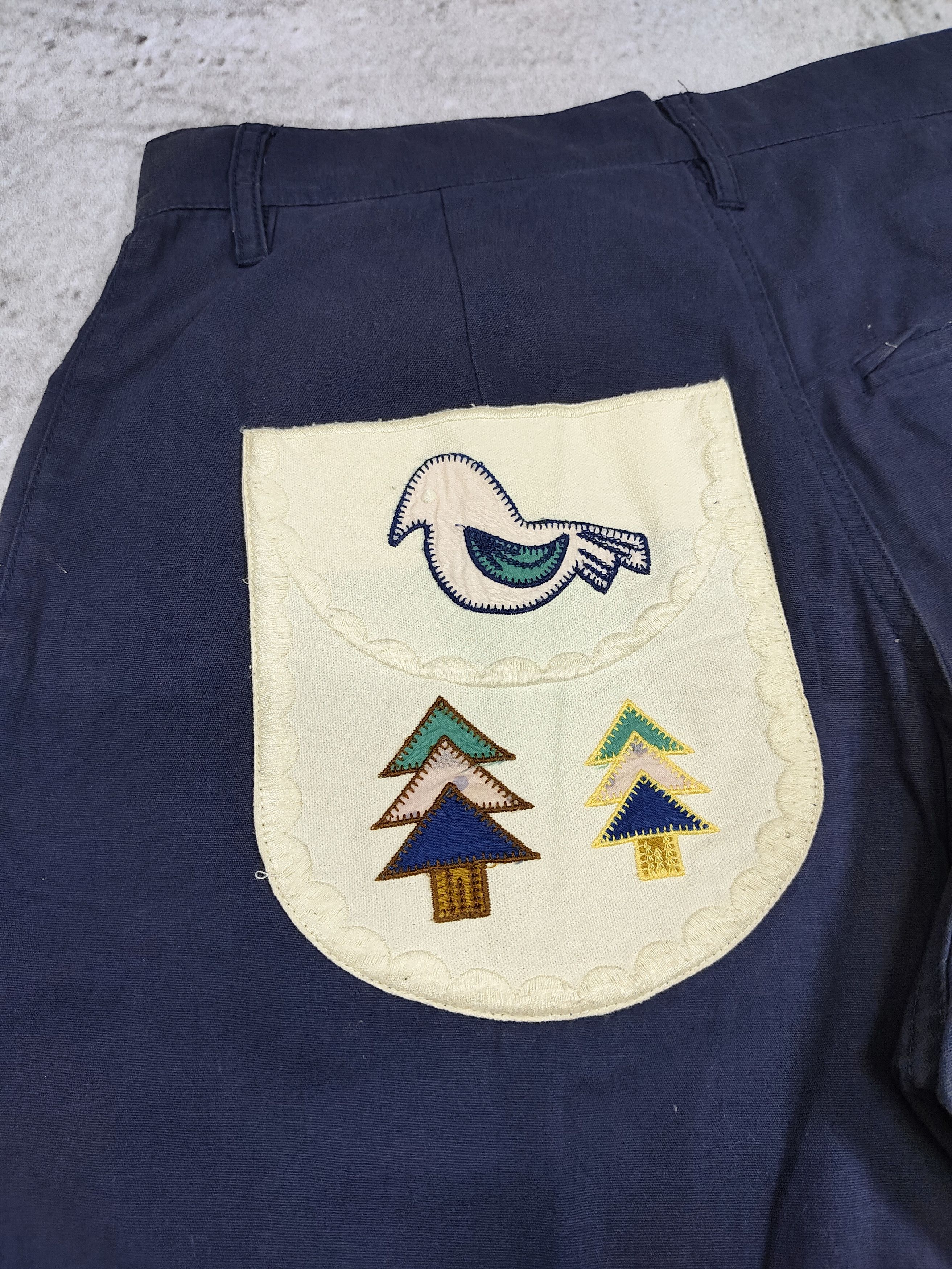 Ne-Net 00s Ne-net Japan Archive Embroidered Bird Appliqué Shorts Size 28" / US 6 / IT 42 - 4 Thumbnail