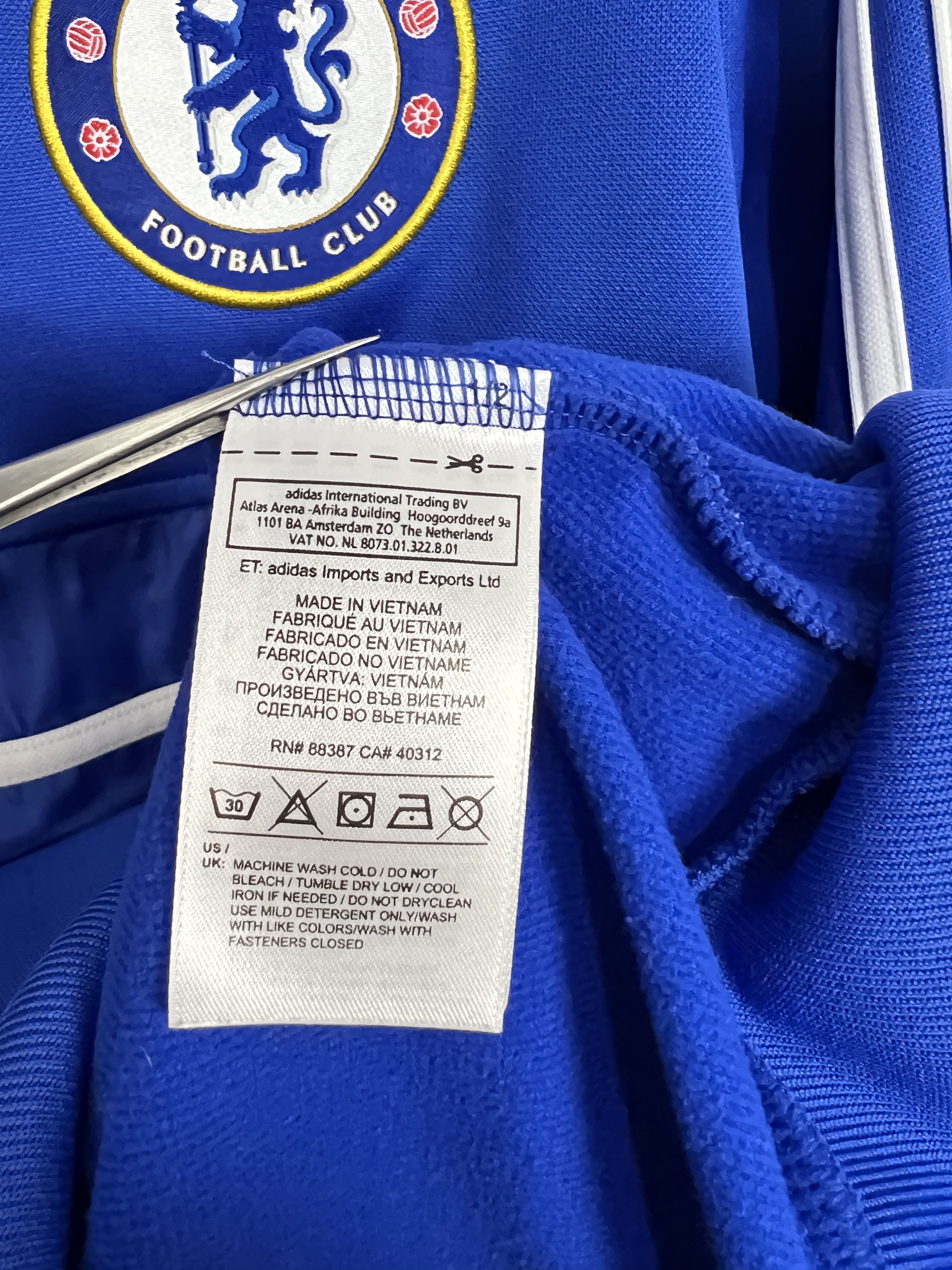 Adidas Adidas Chelsea Blue Football Jacket Zip Track Top Mens Rare Size US M / EU 48-50 / 2 - 9 Thumbnail