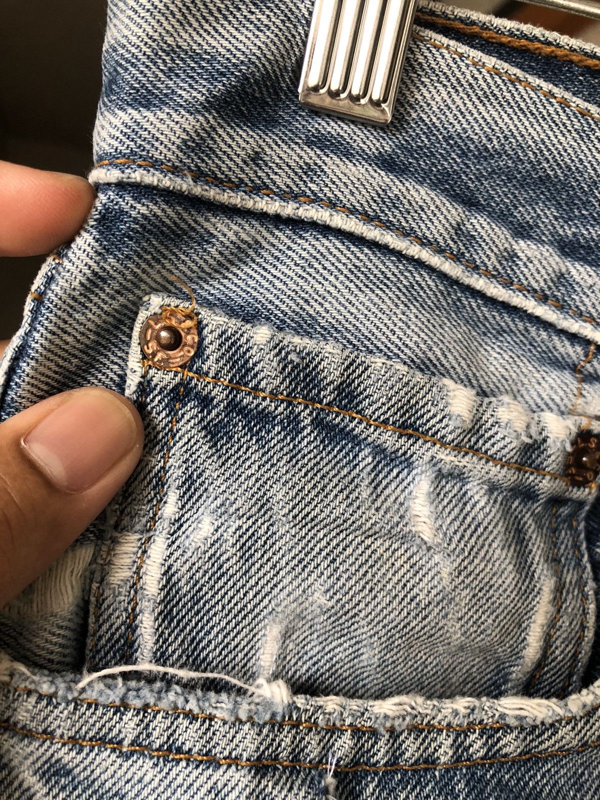 Levi's Kapital Style Vintage 90s Levis 501 Distressed Jeans Size US 30 / EU 46 - 10 Thumbnail