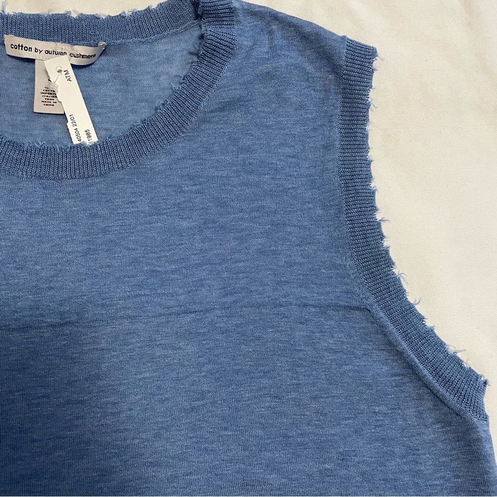 Autumn Cashmere NWT New Cotton By Autumn Cashmere Sleeveless Blue Top Size Size M / US 6-8 / IT 42-44 - 9 Thumbnail