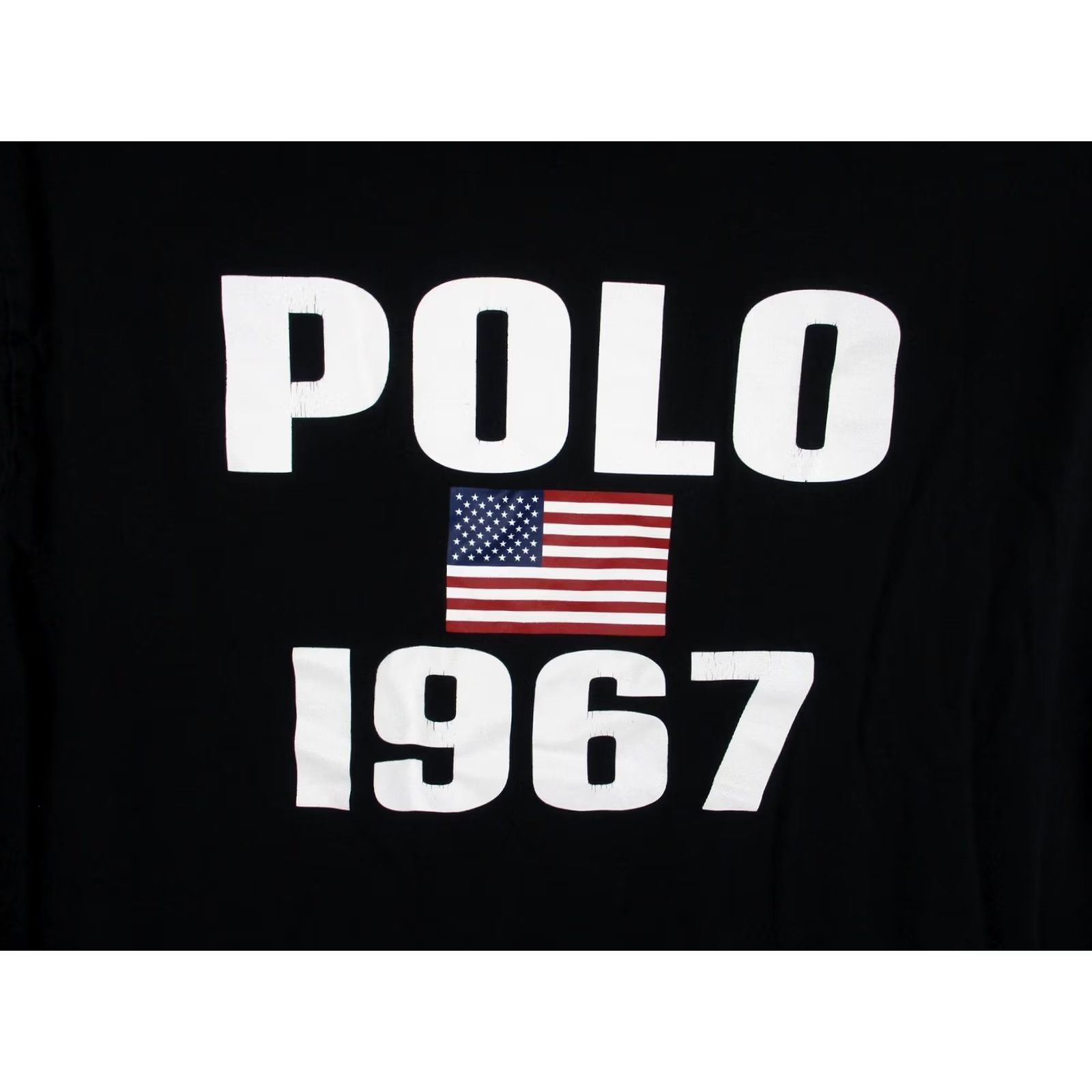 Polo Ralph Lauren Polo Ralph Lauren Hoodie Mens Large Black Graphic Print POLO 1967 USA Flag Pullover PullOver Hooded Crew Neck Navy? Size US L / EU 52-54 / 3 - 6 Thumbnail
