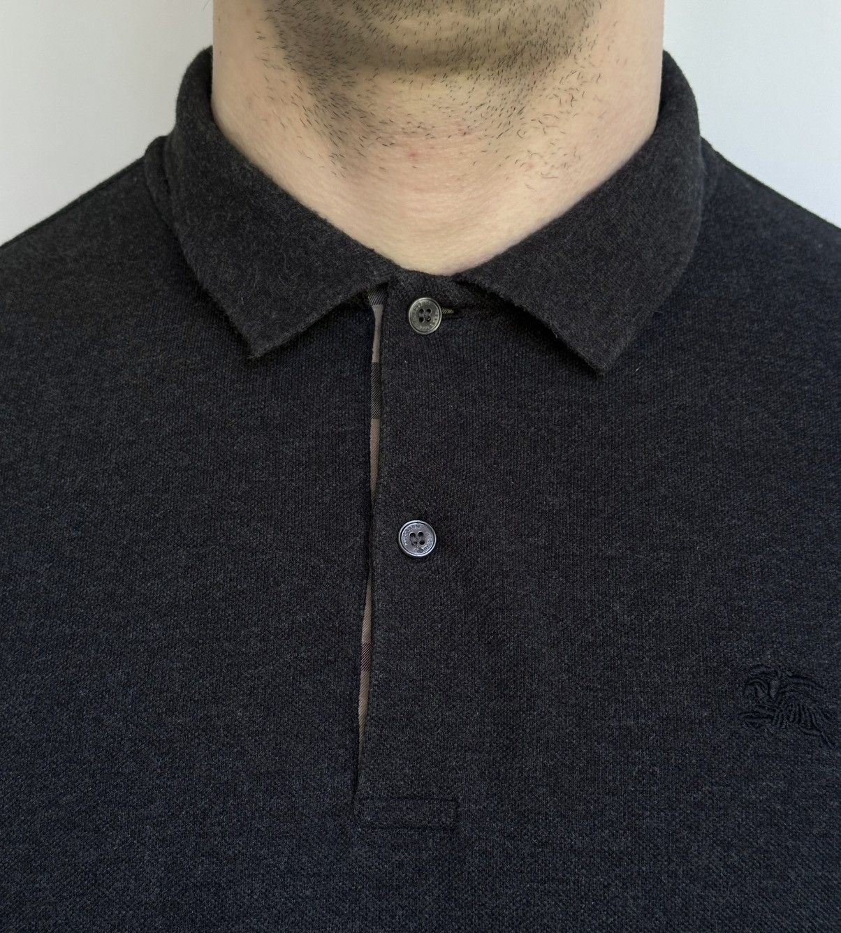 Burberry Burberry Men's Long Sleeve Polo Shirt Size XXL Check Placket Size US XXL / EU 58 / 5 - 3 Thumbnail