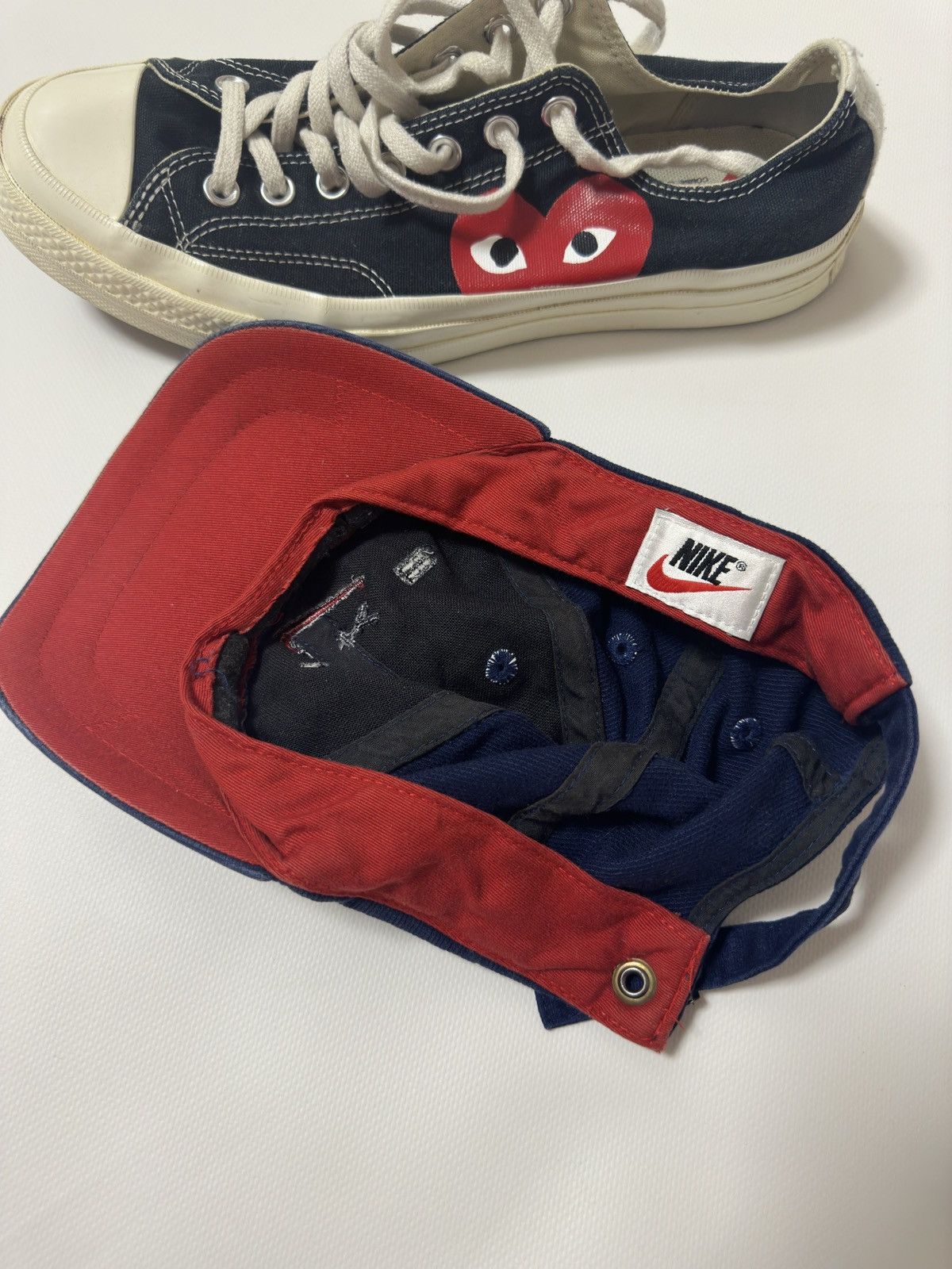Nike × Vintage Nike Vintage 90s Big Logo Cap Size ONE SIZE - 4 Thumbnail