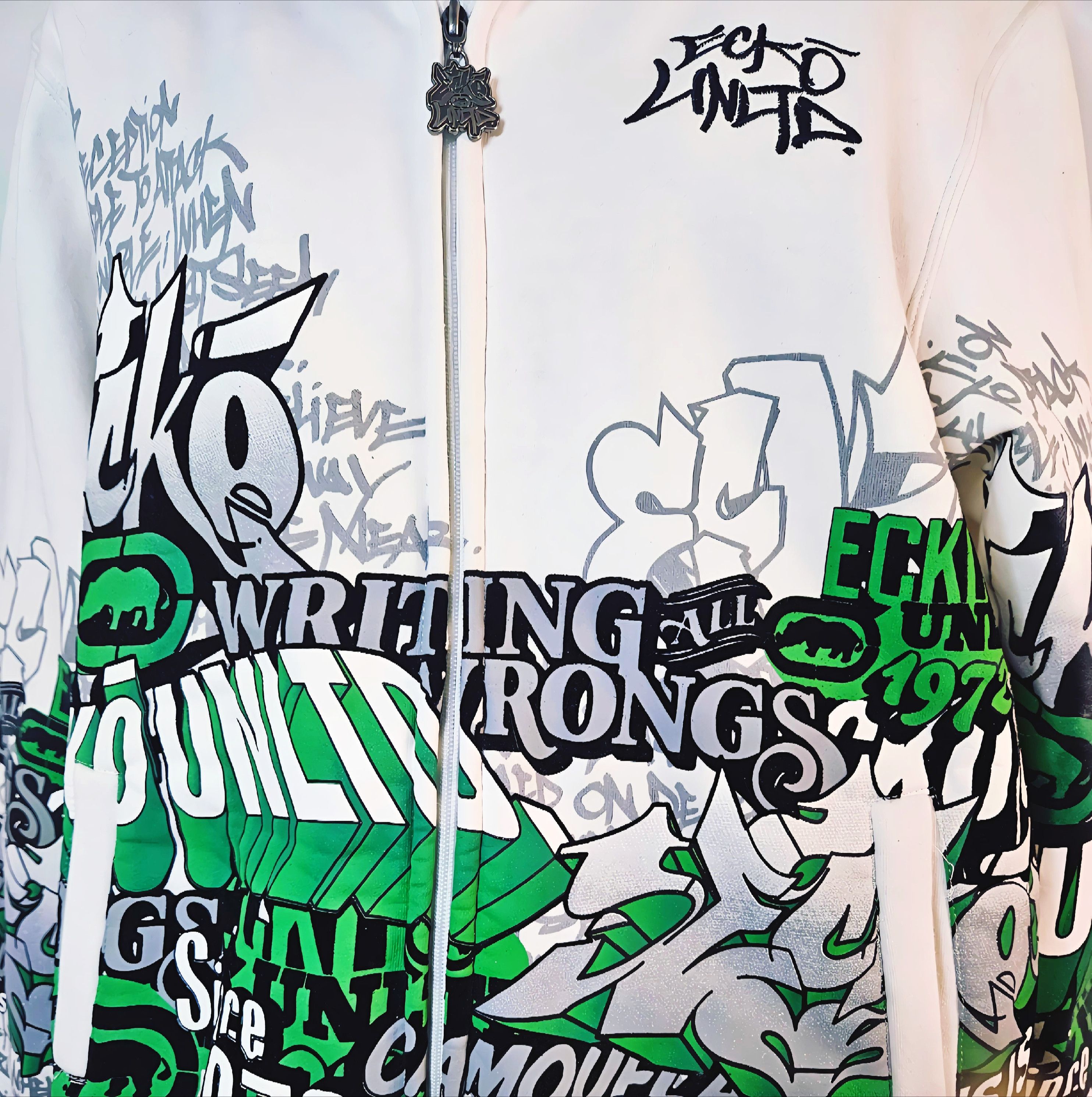 Marc Ecko Men’s Mark Ecko 2002 Graffiti Hoodie, Mint Condition: Size US L / EU 52-54 / 3 - 5 Thumbnail