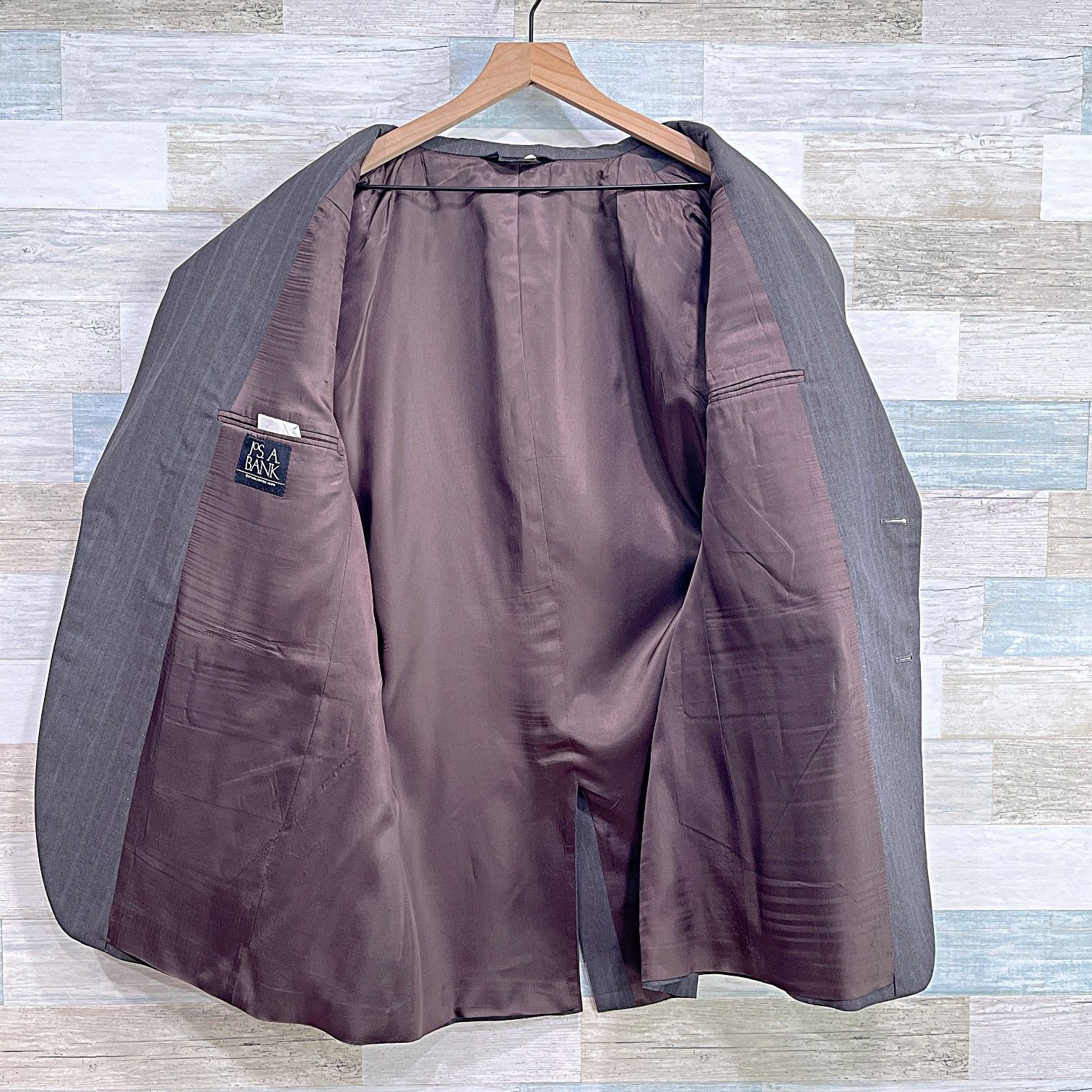 Jos. A. Bank Jos A Bank Wool 2 Piece Suit Taupe Brown Mens 43L Jacket 37L Size 42L - 5 Thumbnail