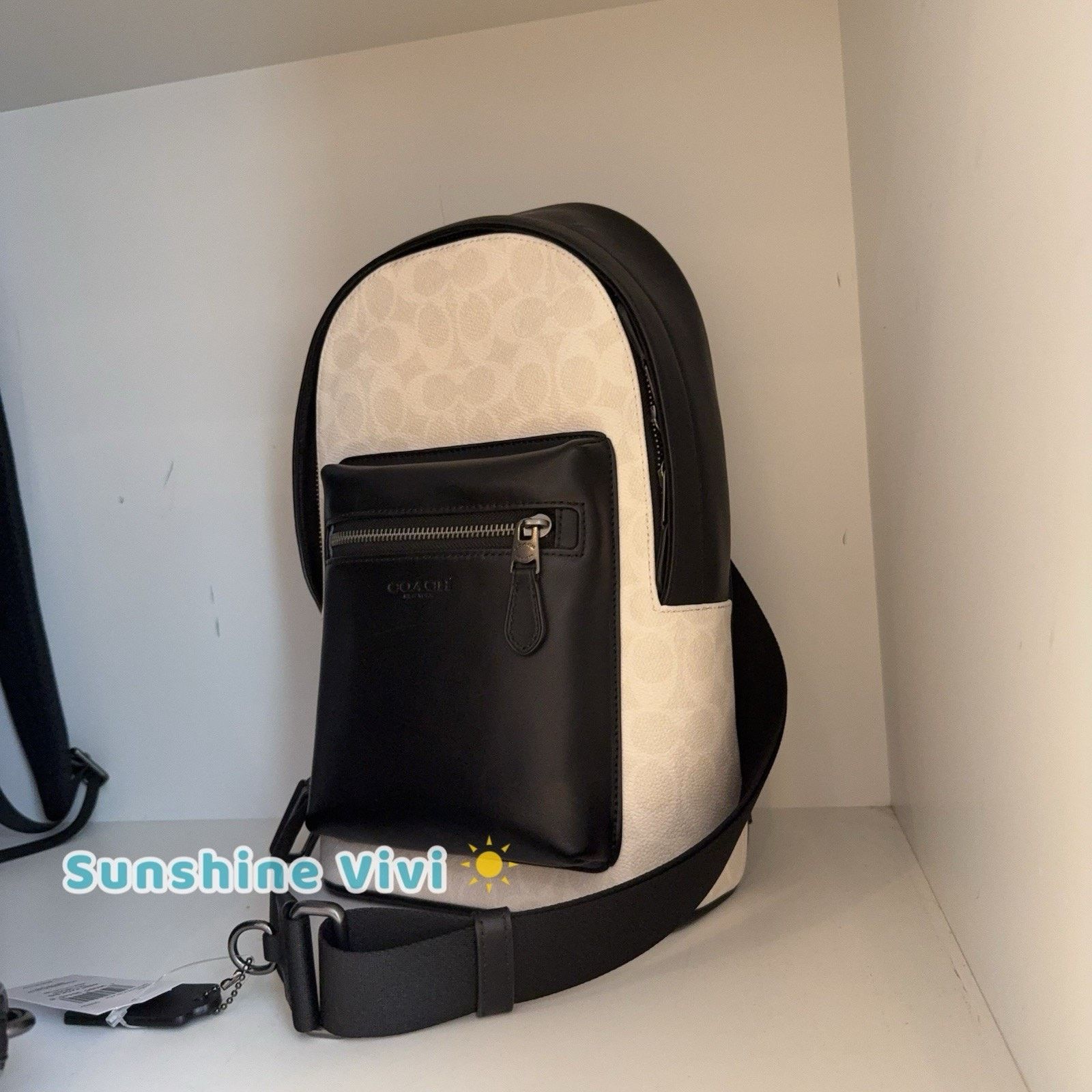 Coach NWT Coach Men's West Pack Canvas CV924 CHALK/BLACK Size ONE SIZE - 6 Thumbnail