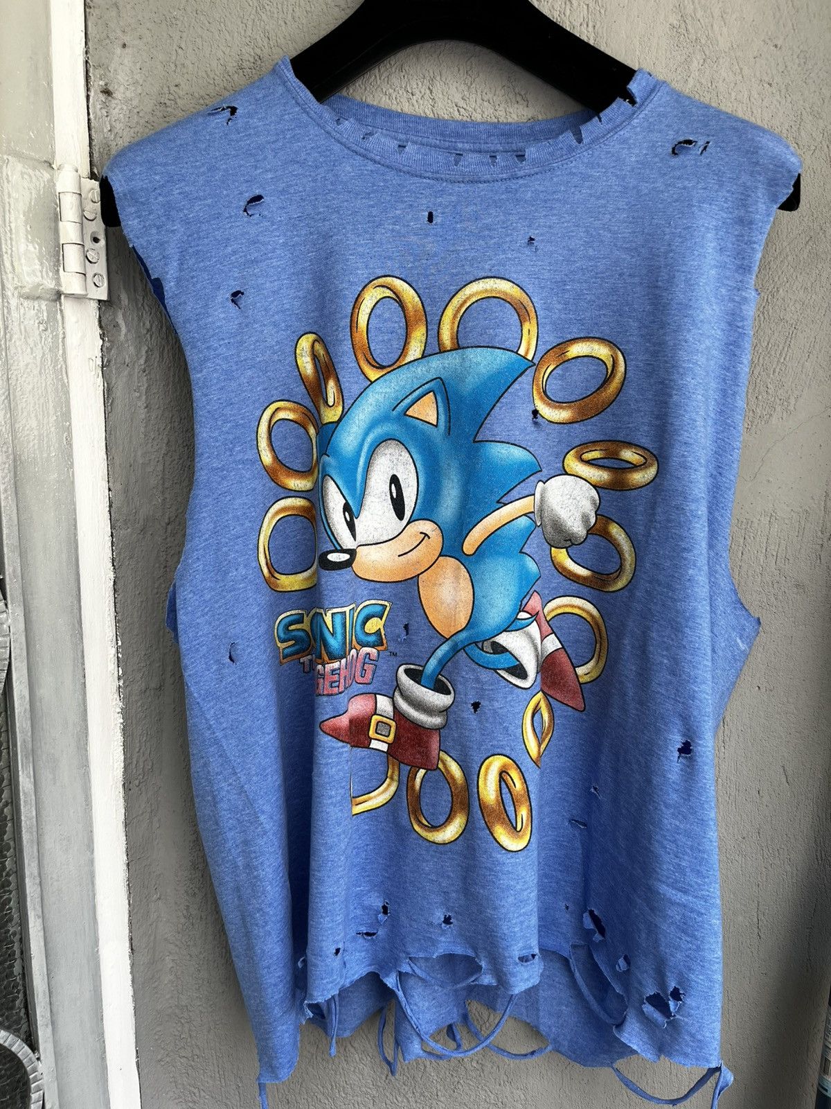 Vintage Sonic Vintage Trashed Tank Top Size US L / EU 52-54 / 3 - 4 Thumbnail