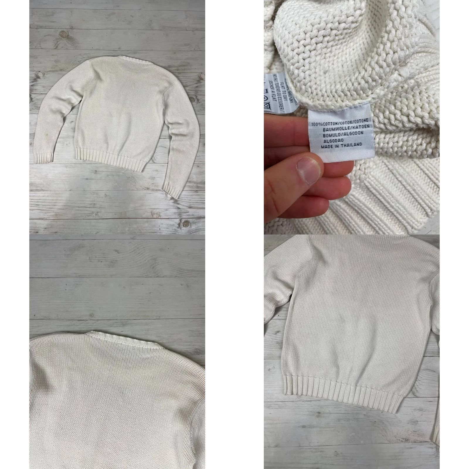 Polo Ralph Lauren VINTAGE Polo Ralph Lauren Sweater Shirt XL White USA 90s Mens Pullover Knit Cotton Logo 90s USA Size US XL / EU 56 / 4 - 8 Thumbnail