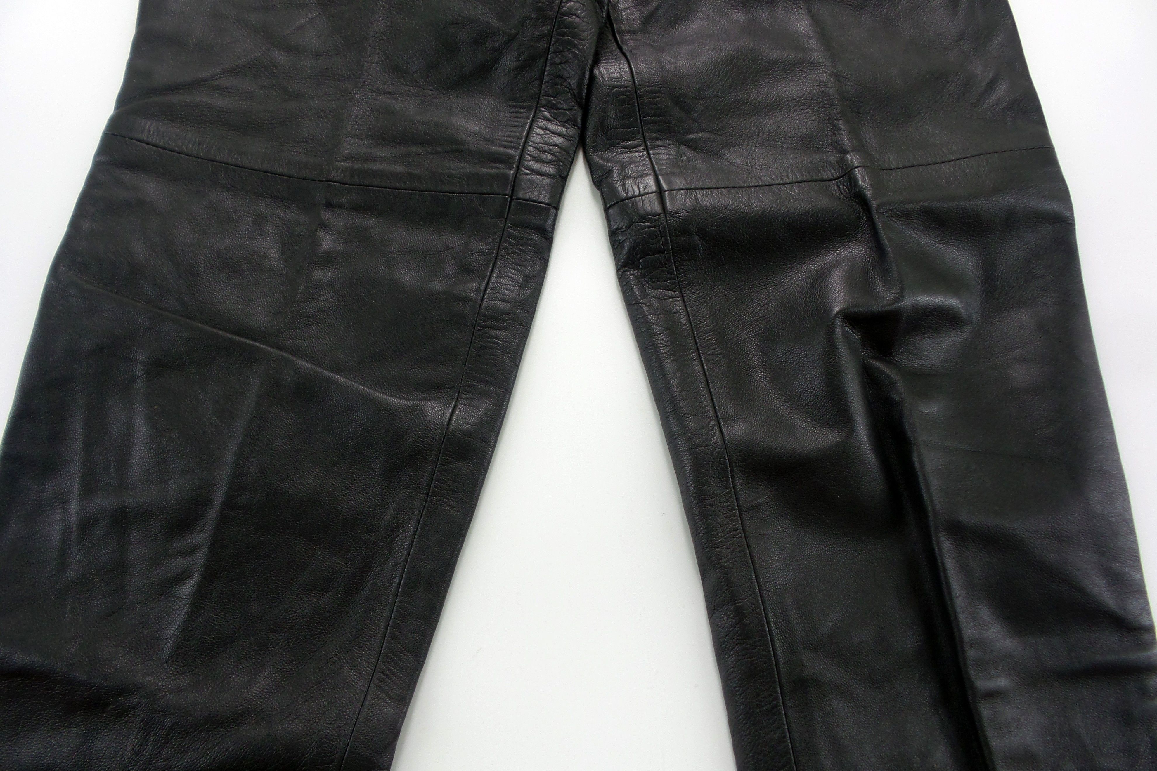 Leather × Vintage Vintage Peace Leather Wrinkle Pants W27xL37 Size US 27 - 5 Thumbnail