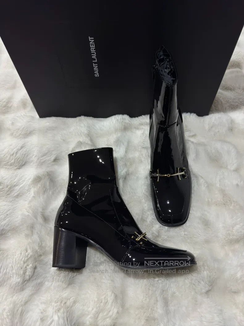 Saint Laurent Paris Saint Laurent Paris Black Gold Men's Boots Leather Boots Size US 8.5 / EU 41-42 - 1 Thumbnail
