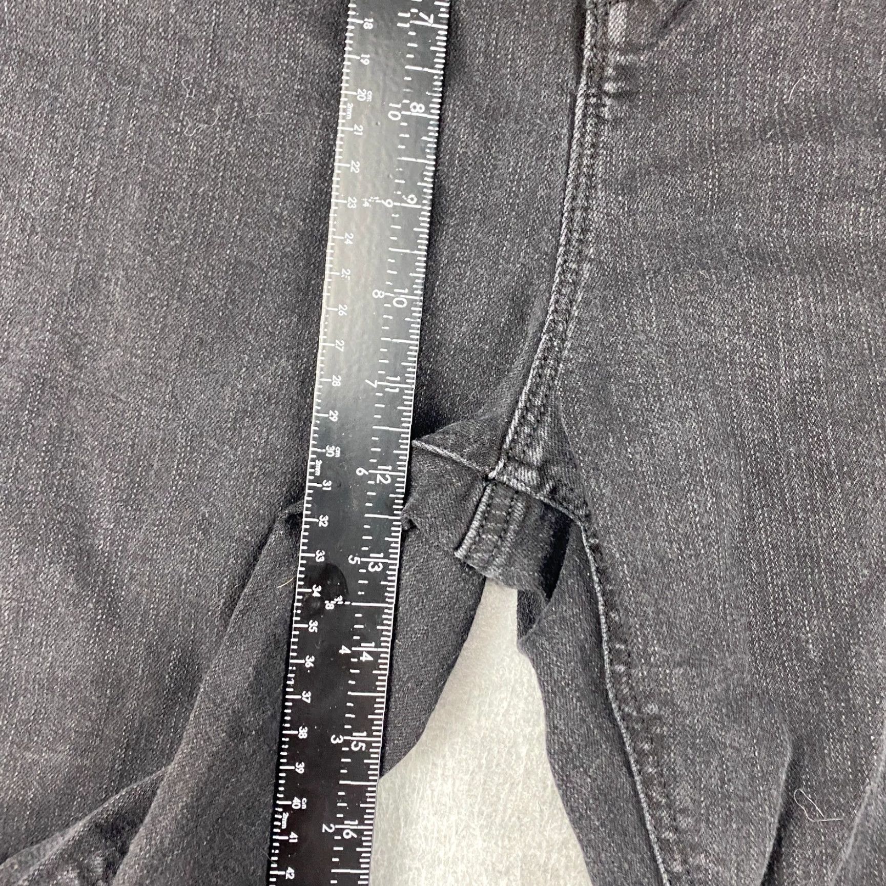 Torrid Torrid Jeans Womens 22R Black Ankle Premium Stretch High Rise Skinny Denim 5-Pocket Modern Distressed Size 40" / US 18 - 5 Thumbnail