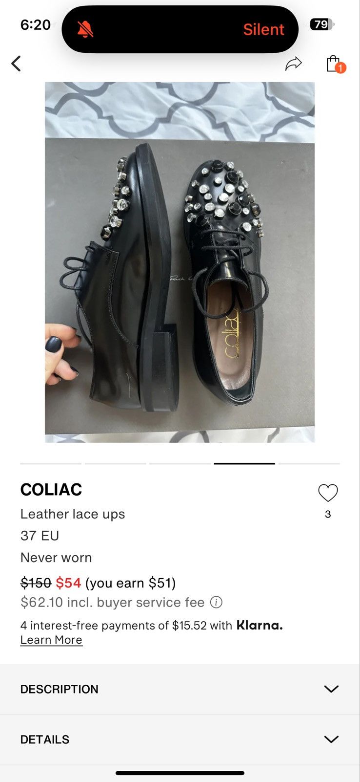 Other Coliac leather lace up Size US 7 / IT 37 - 4 Thumbnail
