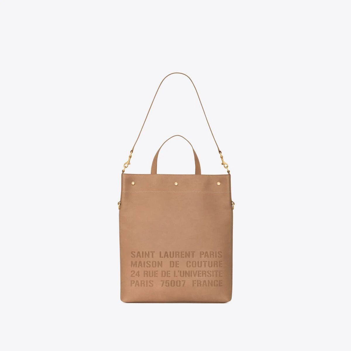 Saint Laurent Paris o1b1hav111224 Size: OS / Leather Tote Bag in Beige Size ONE SIZE - 1 Thumbnail