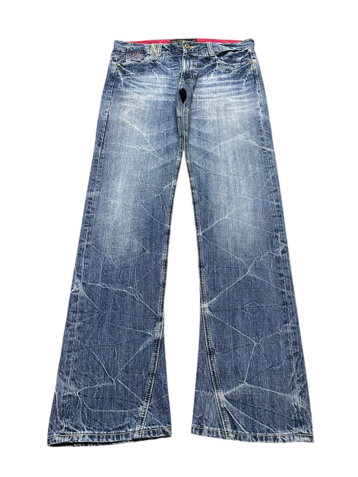 If Six Was Nine Vintage Y2K Japanese Brand Faded Wash Honeycomb Straight Leg Size US 34 / EU 50 - 1 Thumbnail