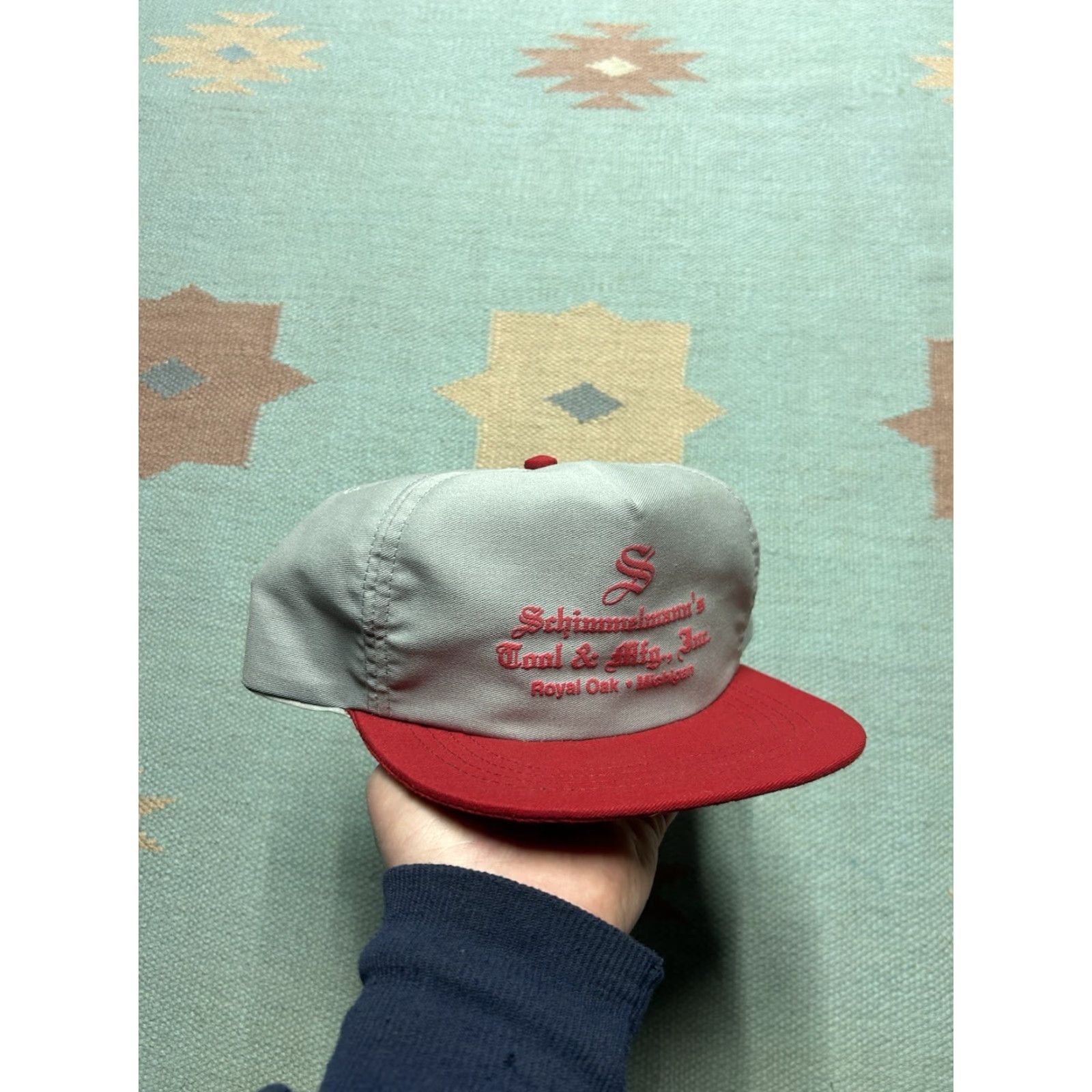 Vintage VINTAGE Snapback Hat Gray USA Michigan Unbranded Adjustable Men 80s 90s Schimmelmann’s Tool & Mfg Cap Size ONE SIZE - 2 Thumbnail