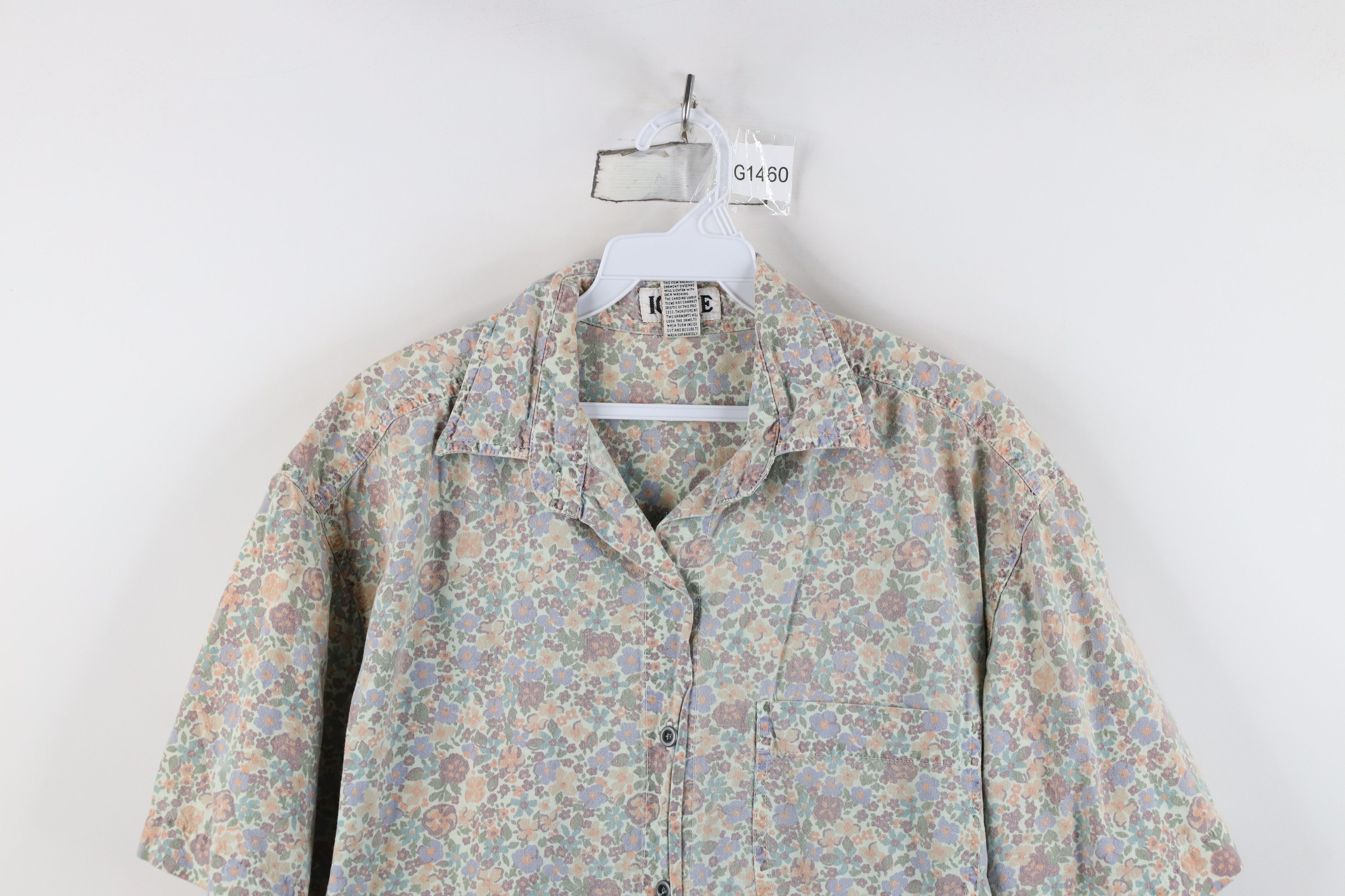 Vintage Vintage 90s Streetwear Flower Short Sleeve Button Shirt Size M / US 6-8 / IT 42-44 - 2 Thumbnail
