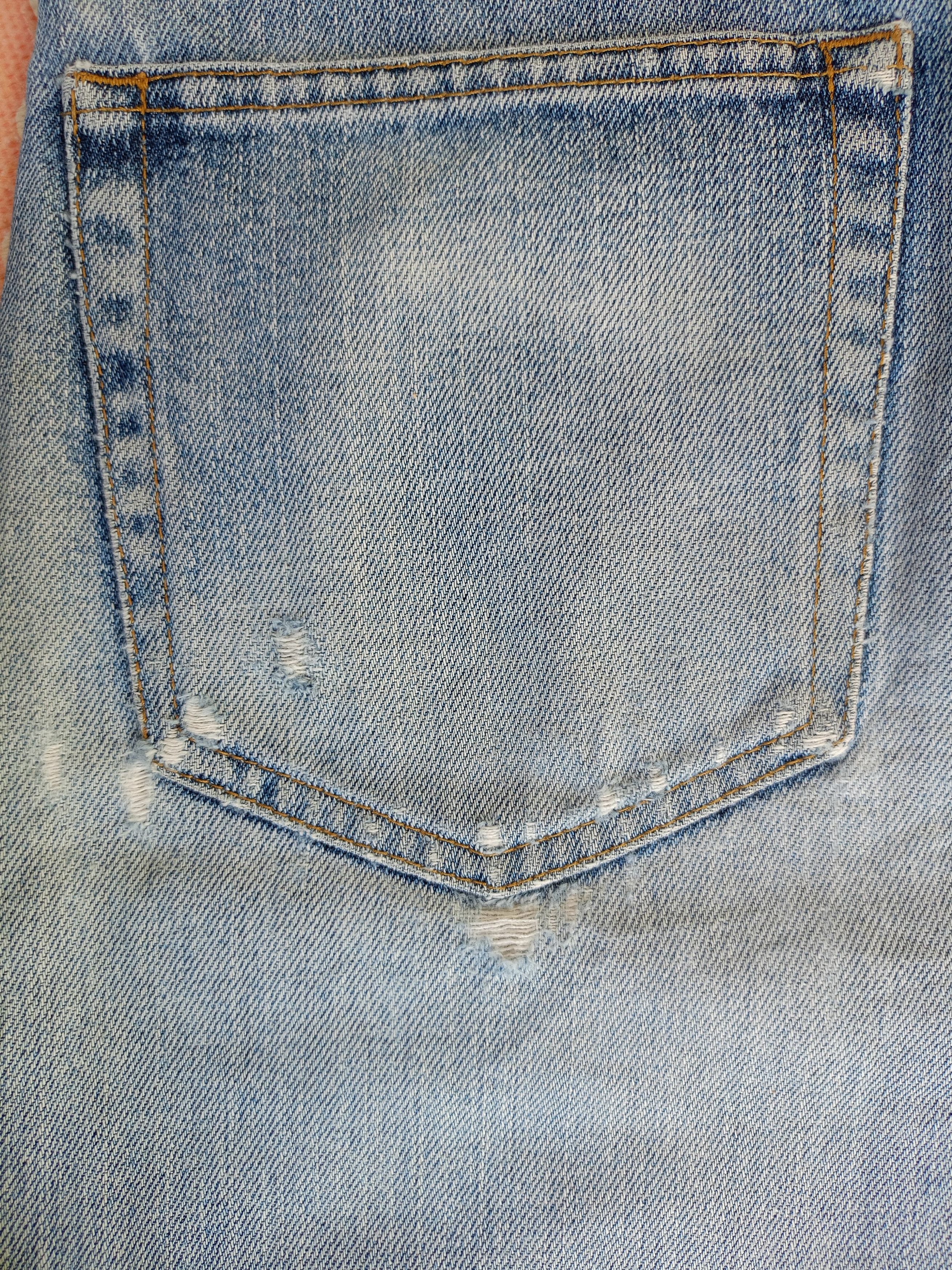 UNIQLO Distressed, Cropped Wide Leg Streetwear Denim