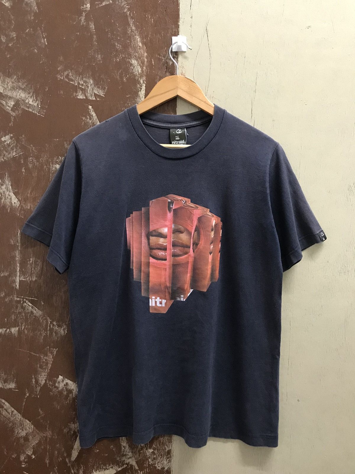image of Nitraid Streetwear Plain Faded Tee in Black, Men's (Size Medium)