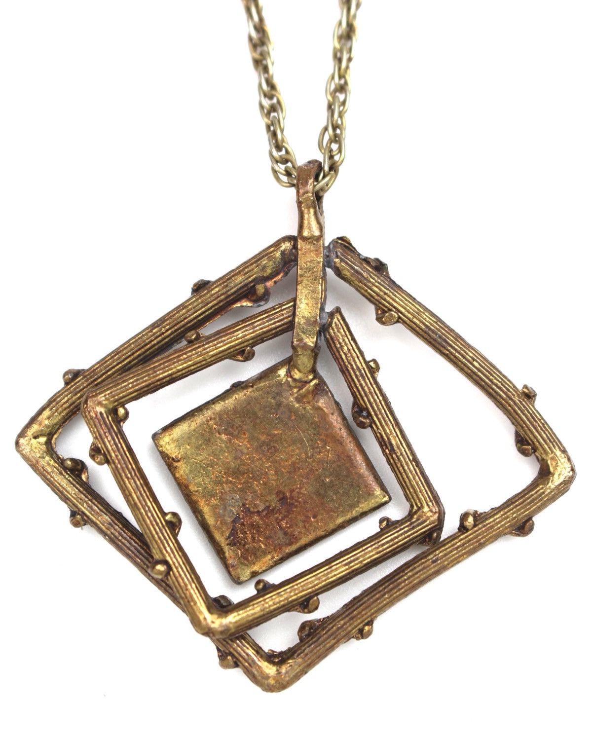 Vintage 2000S JAPANESE MADE MODERNIST ARCHITECTURAL COPPER NECKLACE Size ONE SIZE - 4 Thumbnail