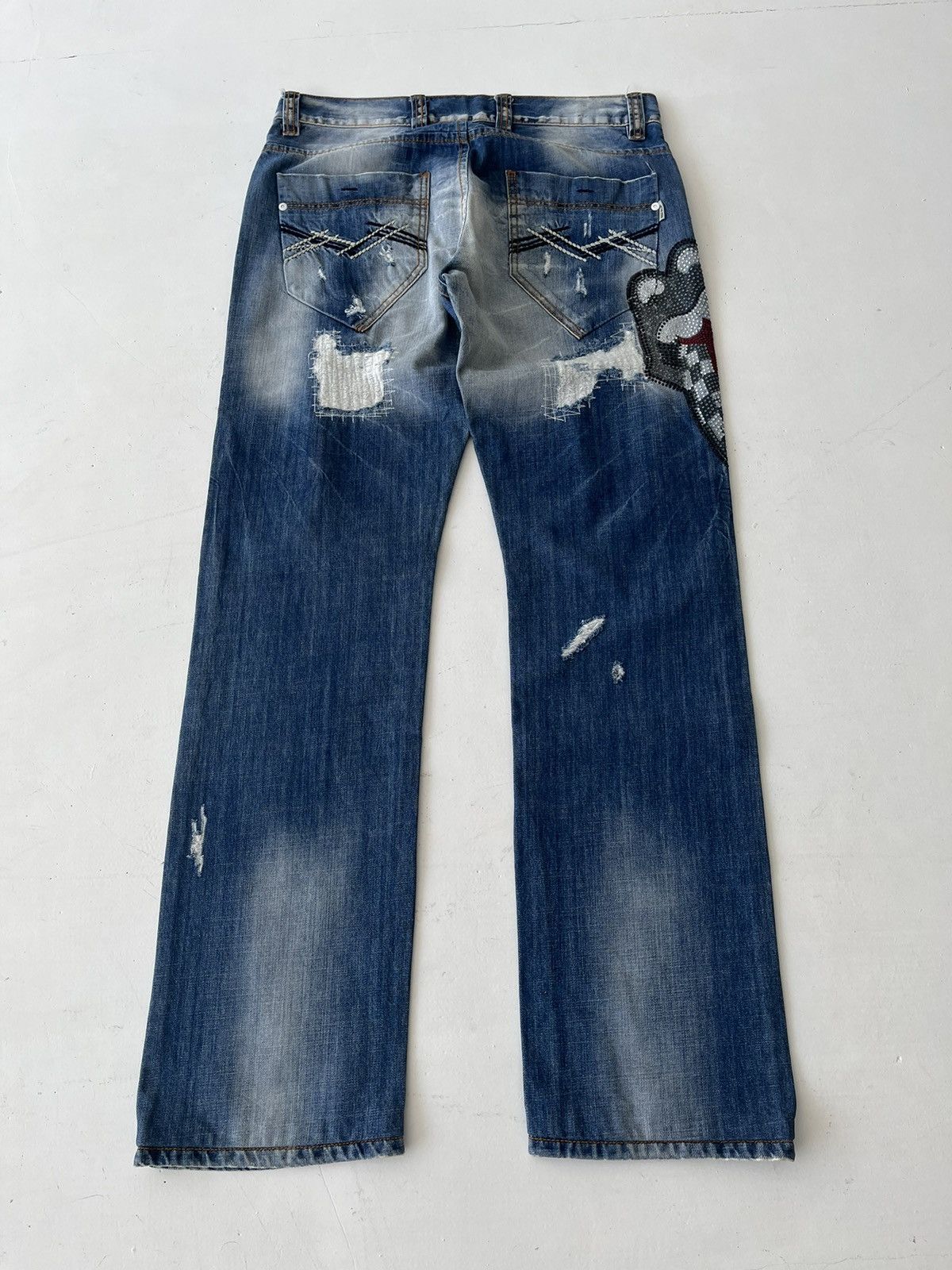 If Six Was Nine Vintage distressed Japanese jeans Musidor Rolling Stones y2k Size US 34 / EU 50 - 1 Thumbnail
