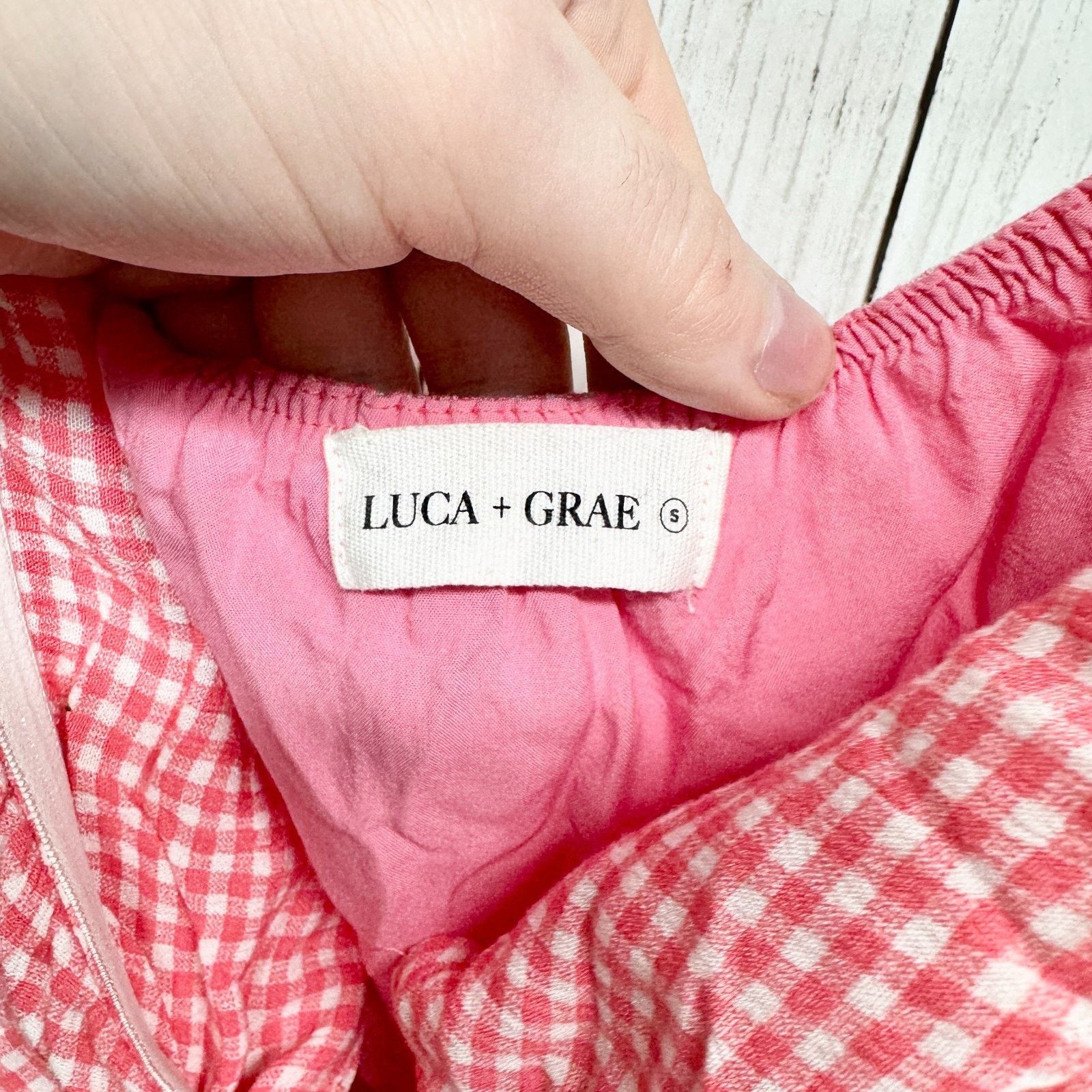 Other Luca + Grae Romper Small Gingham Plaid Tie Front Sleeveless Size 27" / US 4 / IT 40 - 5 Thumbnail