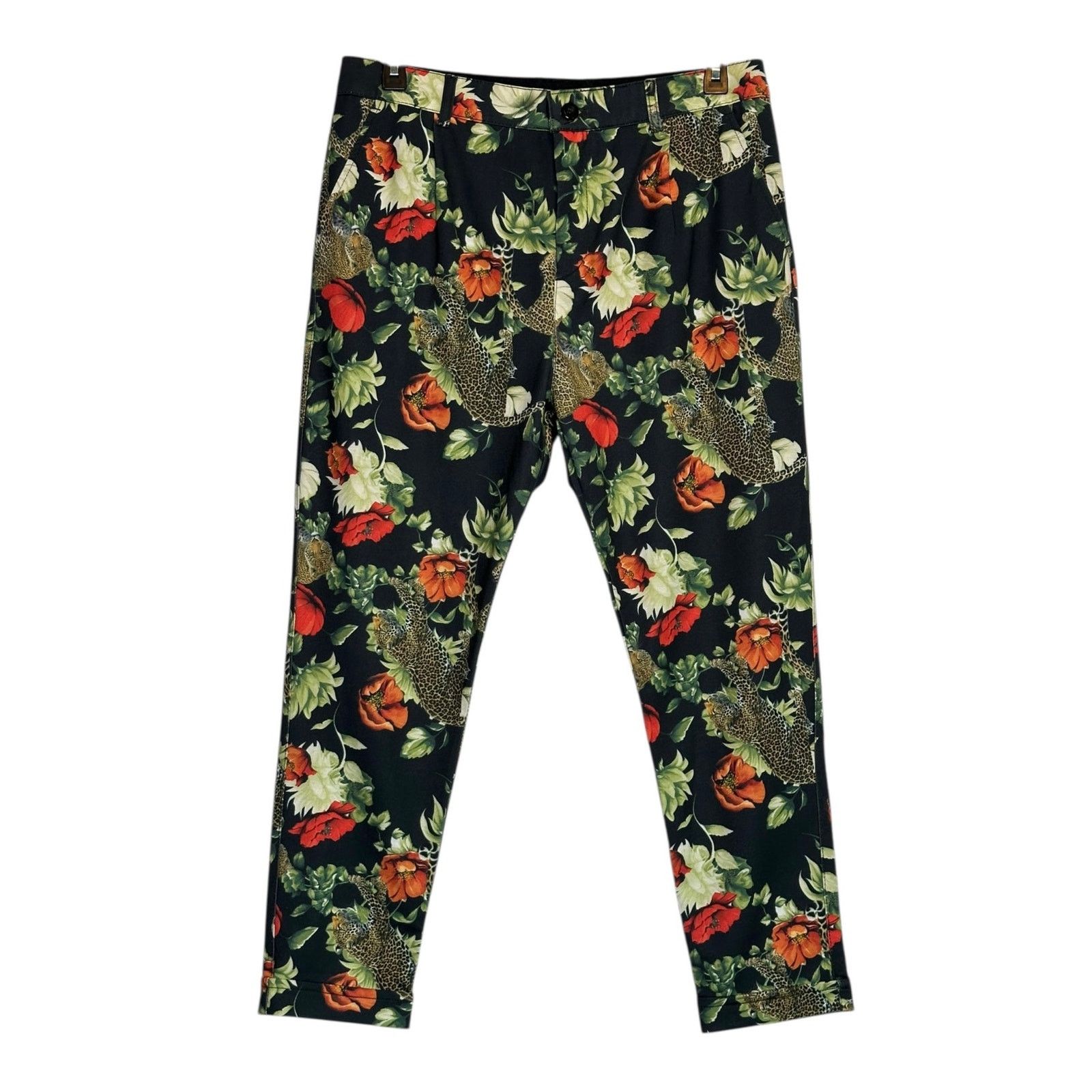 RNT23 RNT 23 floral print pleated cuffed cropped pants size Large Size US 34 / EU 50 - 1 Thumbnail