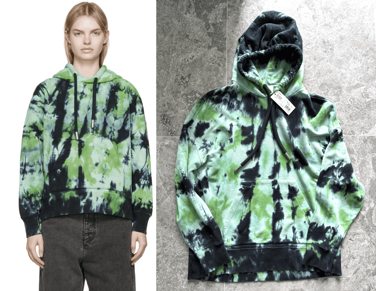 AMI USD410 AMI PARIS GREEN TIE-DYE COTTON HOODIE Size M / US 6-8 / IT 42-44 - 1 Thumbnail