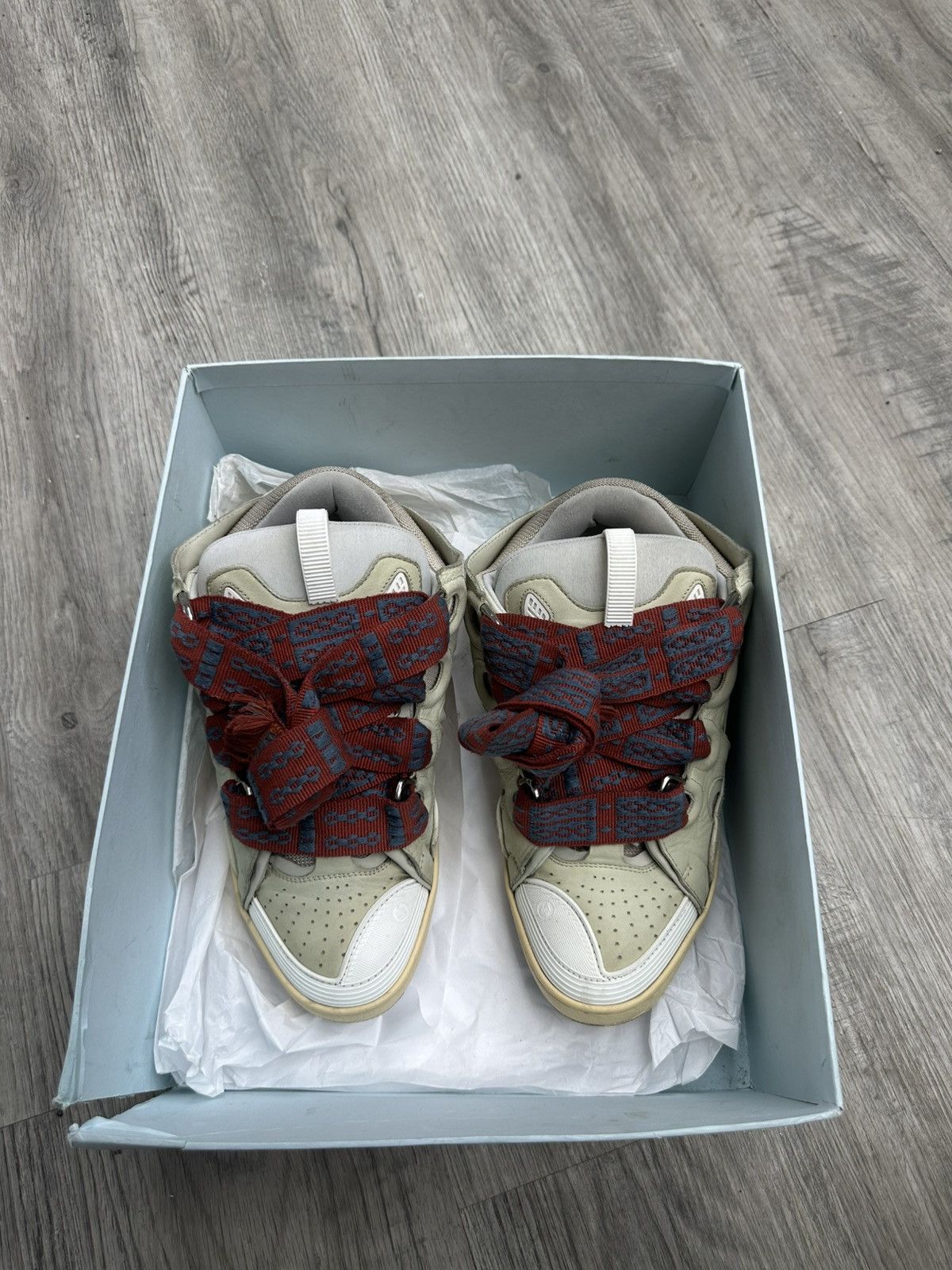 Lanvin Lanvin Curb Sneaker Beige Red Navy Laced Size US 10 / EU 43 - 4 Thumbnail