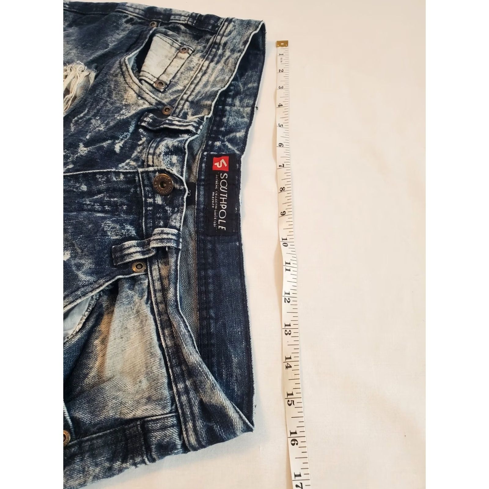 Southpole VINTAGE South Pole Denim Cut off Shorts Sz 32/14 Acid Washed Distressed Blue Womens Size 36" / US 14 / IT 50 - 7 Thumbnail
