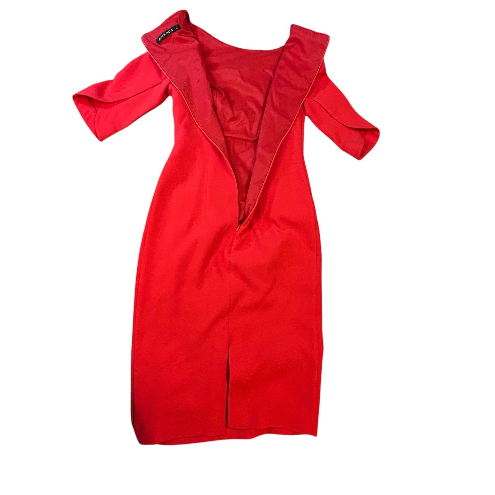 Black Halo Black Halo - Red Nuelle Petal Sleeve Dress - Size 2 Size XS / US 0-2 / IT 36-38 - 12 Thumbnail