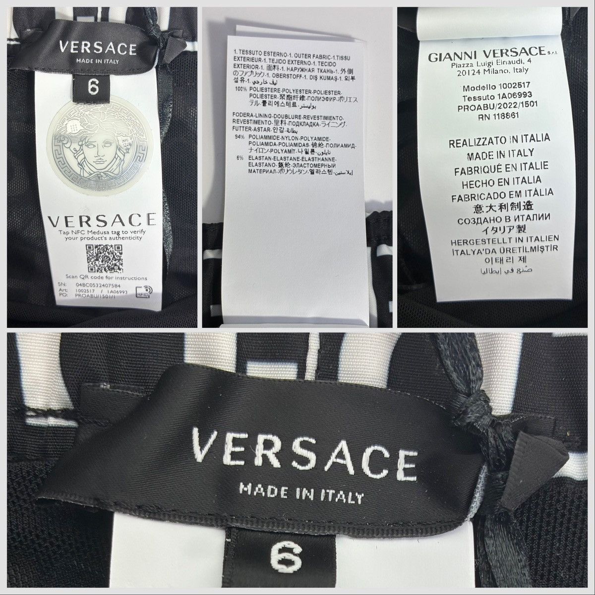 Versace Versace Logo Printed Drawstring Swim Shorts Trunks Black IT6 Size US 36 / EU 52 - 6 Thumbnail