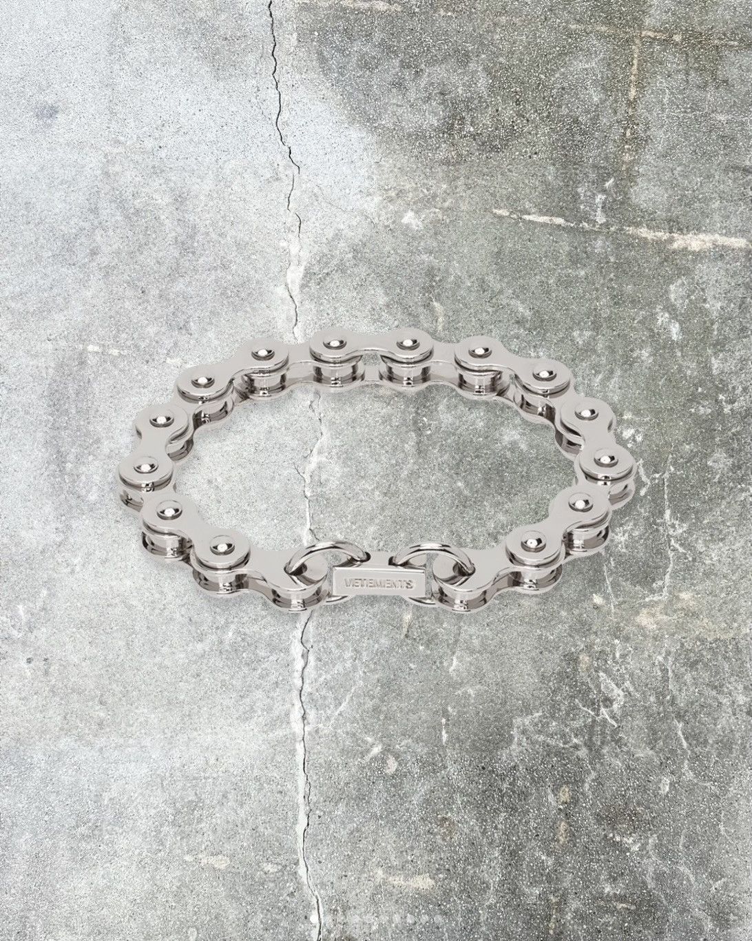 image of Vetements Biker Chain Bracelet in Silver, Men's