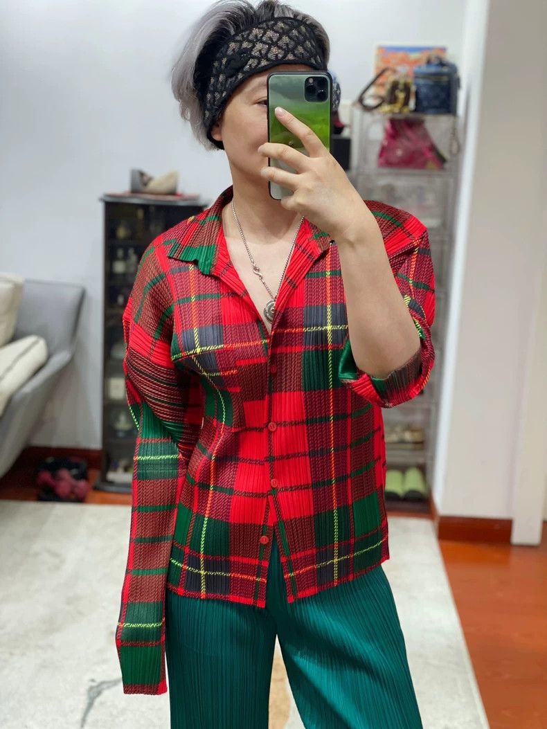 Issey Miyake Issey Miyake size:4 Christmas red and green checkered card Size XS / US 0-2 / IT 36-38 - 9 Thumbnail