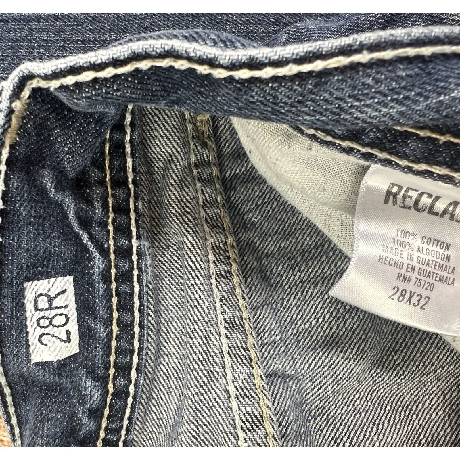 Denime ReClaim Jeans Bootcut Denim Blue 28x31 Mens Regular Modern Fit Badged ReClaim Distressed Good condition Size US 28 / EU 44 - 4 Thumbnail