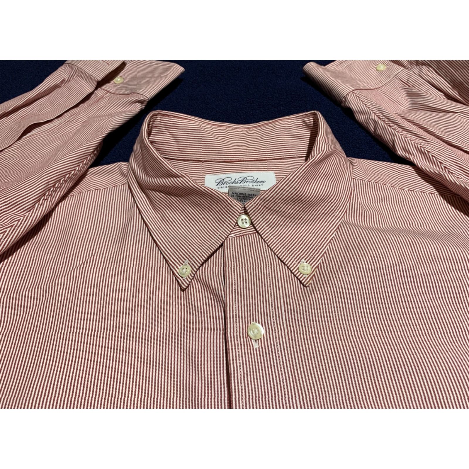 Brooks Brothers VINTAGE Brooks Brothers Dress Shirt Men Slim Fit 17-34 Red Striped Business Shirt Size 46R - 3 Thumbnail
