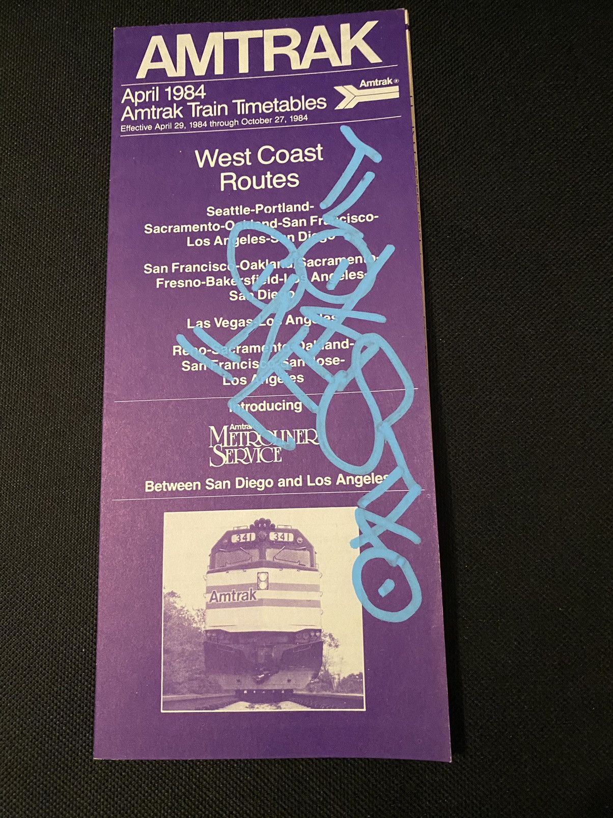 RVCA × The Seventh Letter × Vintage Vintage 80’s amtrak Toomer TKO signed train schedule Size ONE SIZE - 1 Thumbnail