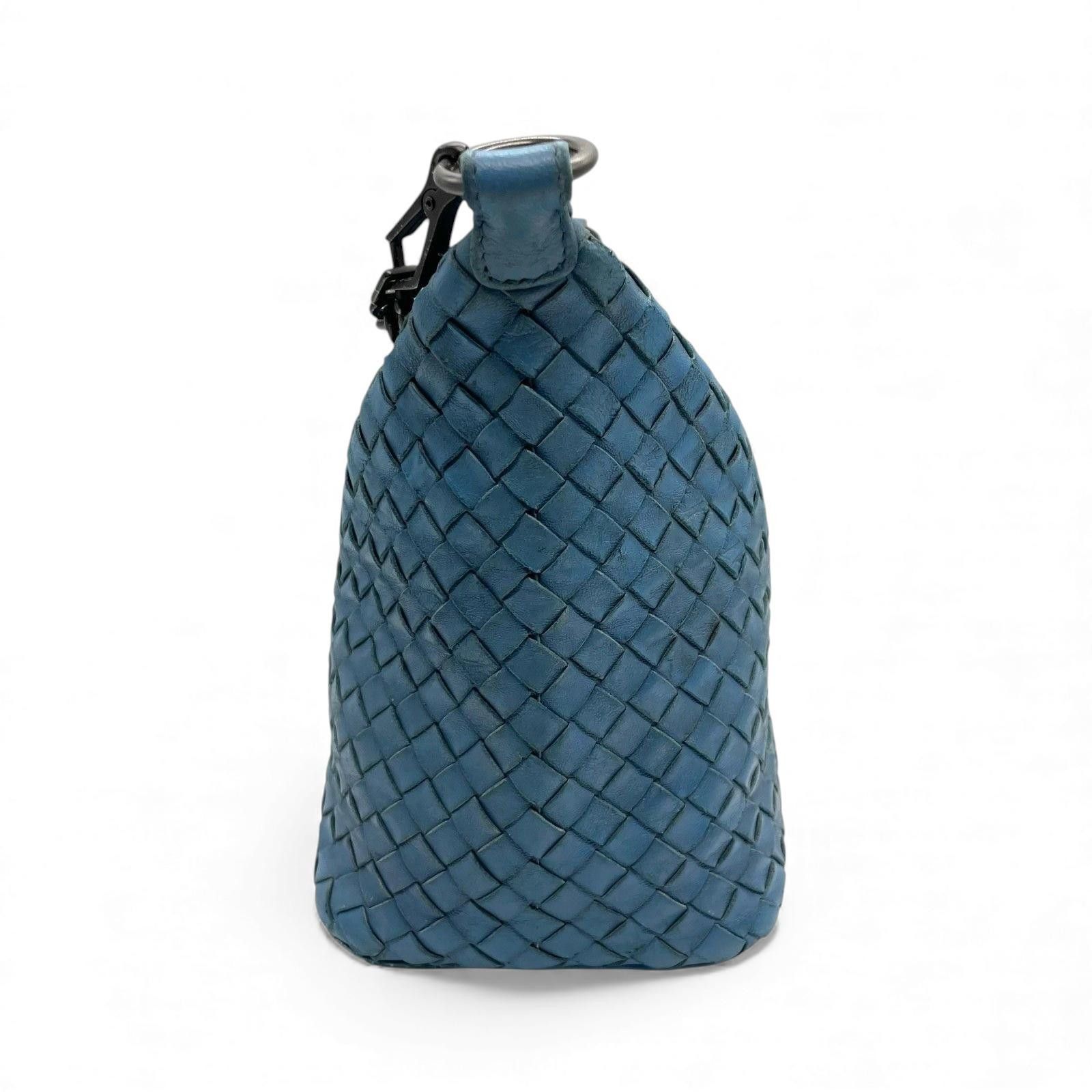 Bottega Veneta Bottega Veneta - Blue Woven Leather Shoulder Bag Size ONE SIZE - 5 Thumbnail