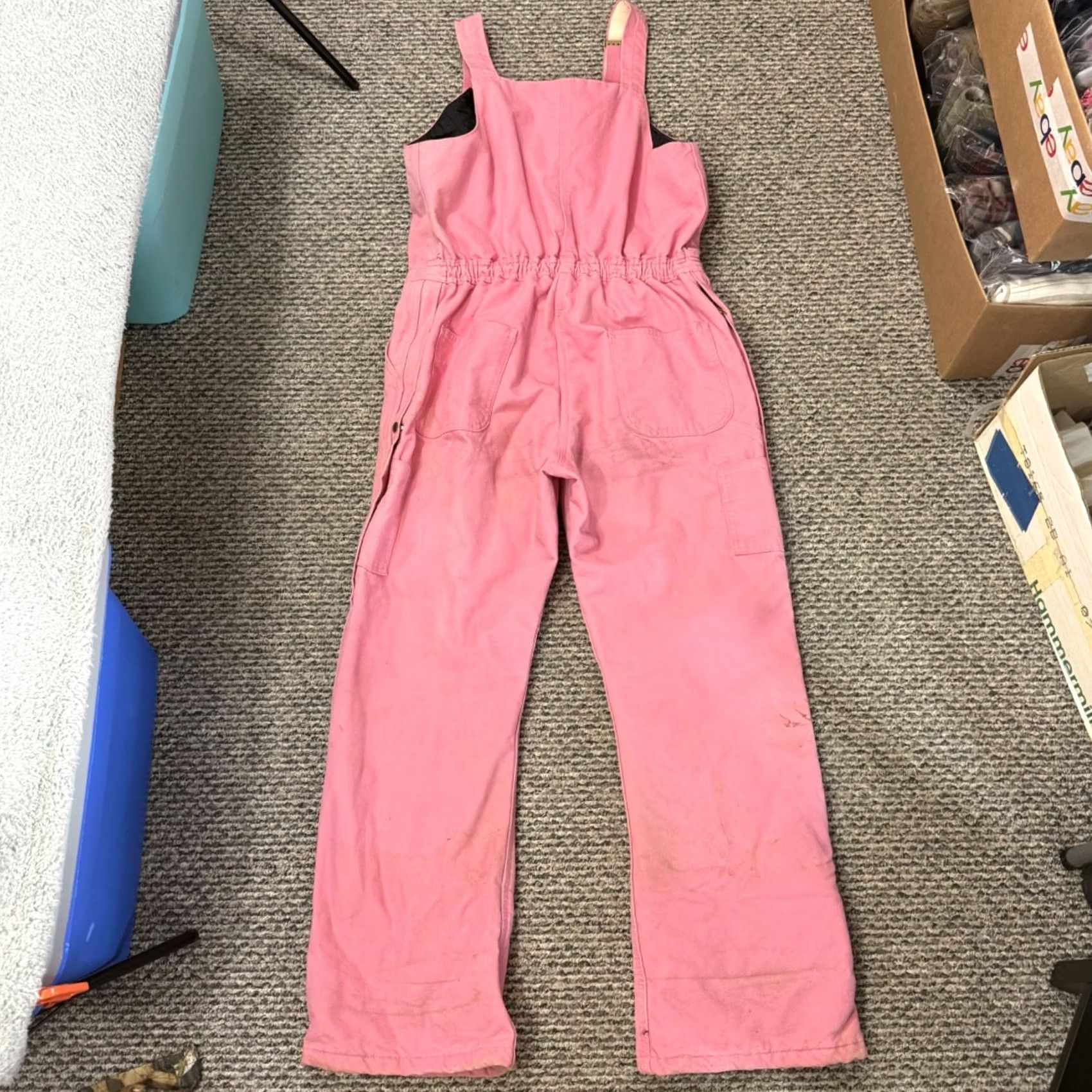 Carhartt Carhartt Overalls Women’s 16/32 Pink Insulated Duck Canvas Double Knee Bib Workwear Distressed Quilt Lined Vintage No Size 38" / US 16 / IT 52 - 7 Thumbnail